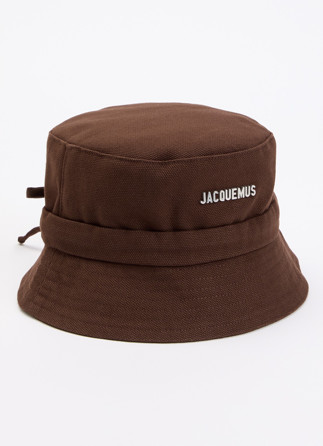 Jacquemus Le Bob Gadjo bucket hoed van canvas  - voorkant chocoladebruin