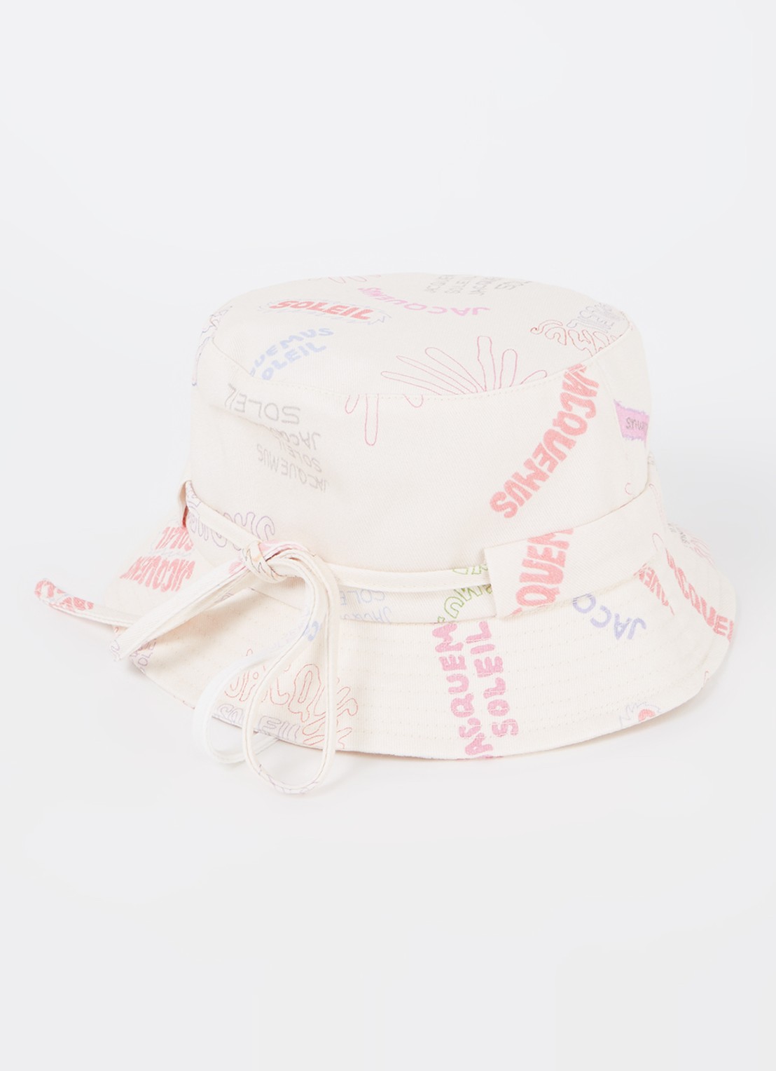 Jacquemus Le Bob Gadjo bucket hoed van canvas - voorkant 2 creme
