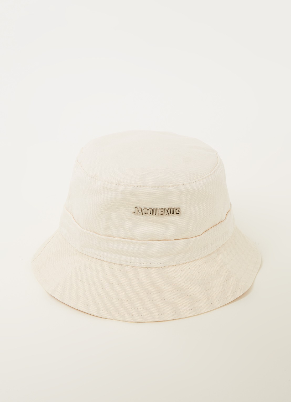 Jacquemus Le Bob Gadjo bucket hoed van canvas - voorkant 2 ivoor