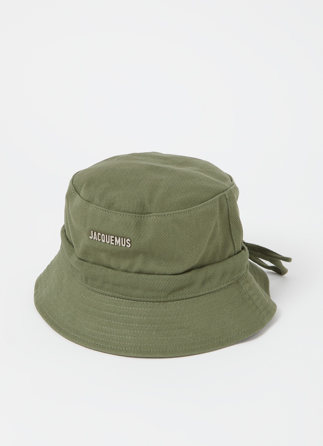 Jacquemus Le Bob Gadjo bucket hoed van canvas - voorkant bronsgroen