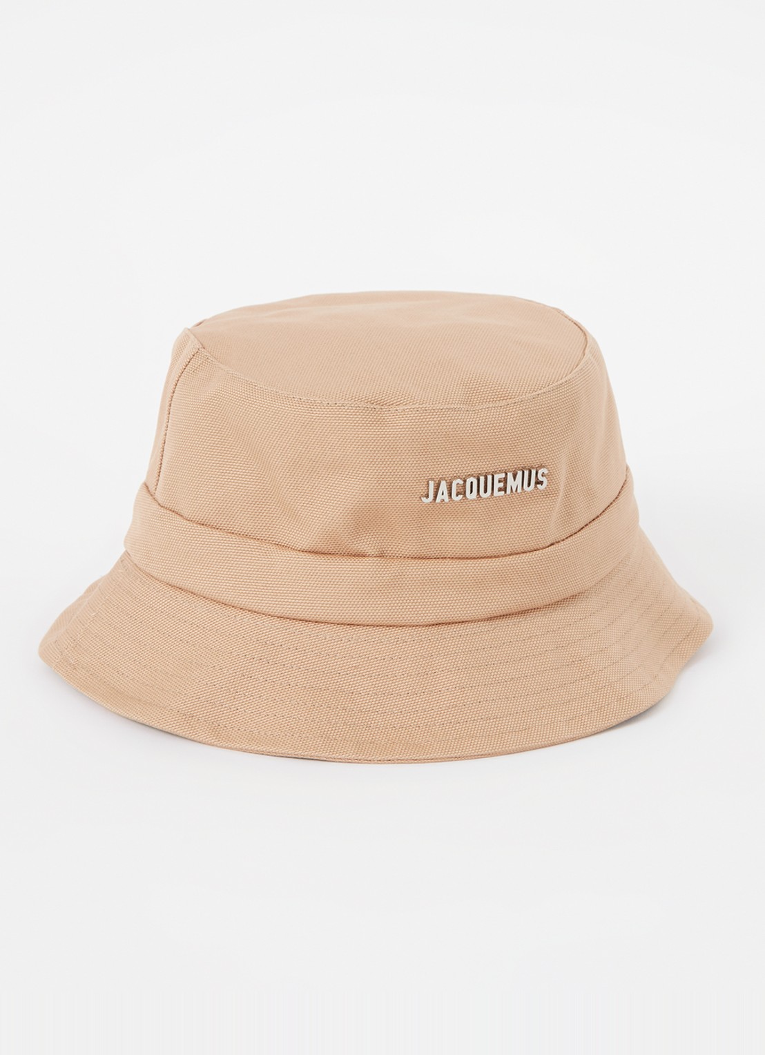 Jacquemus Le Bob Gadjo bucket hoed van canvas - voorkant beige