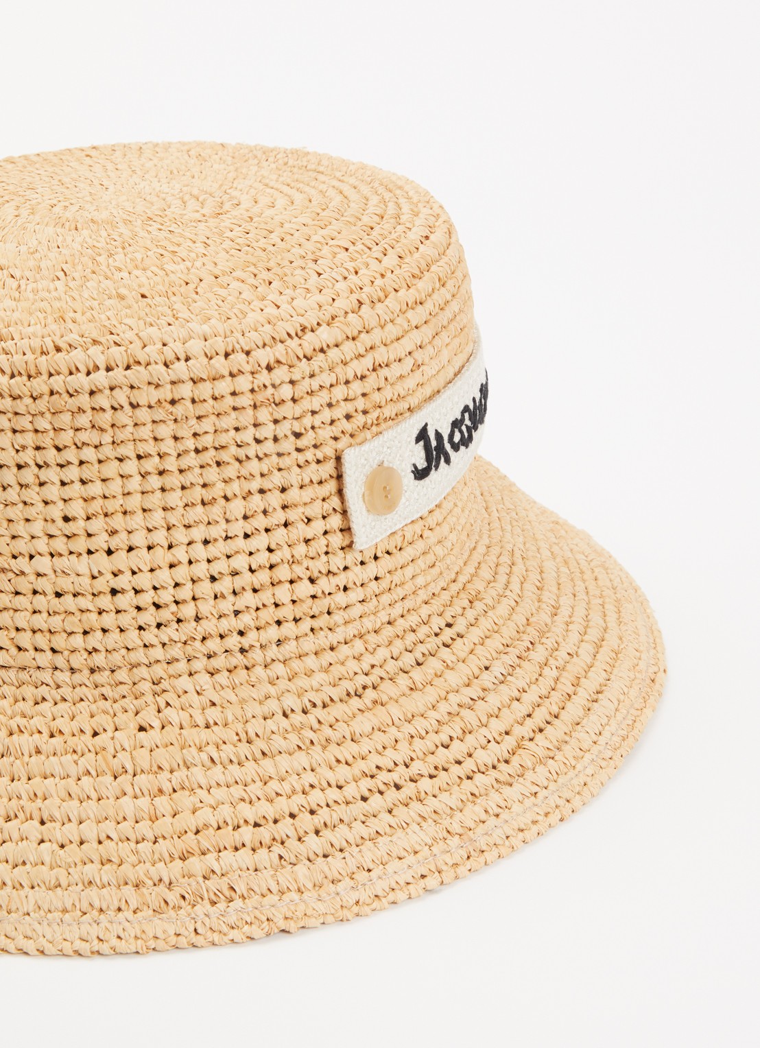 Jacquemus Le Bob hoed van raffia - detail naturel