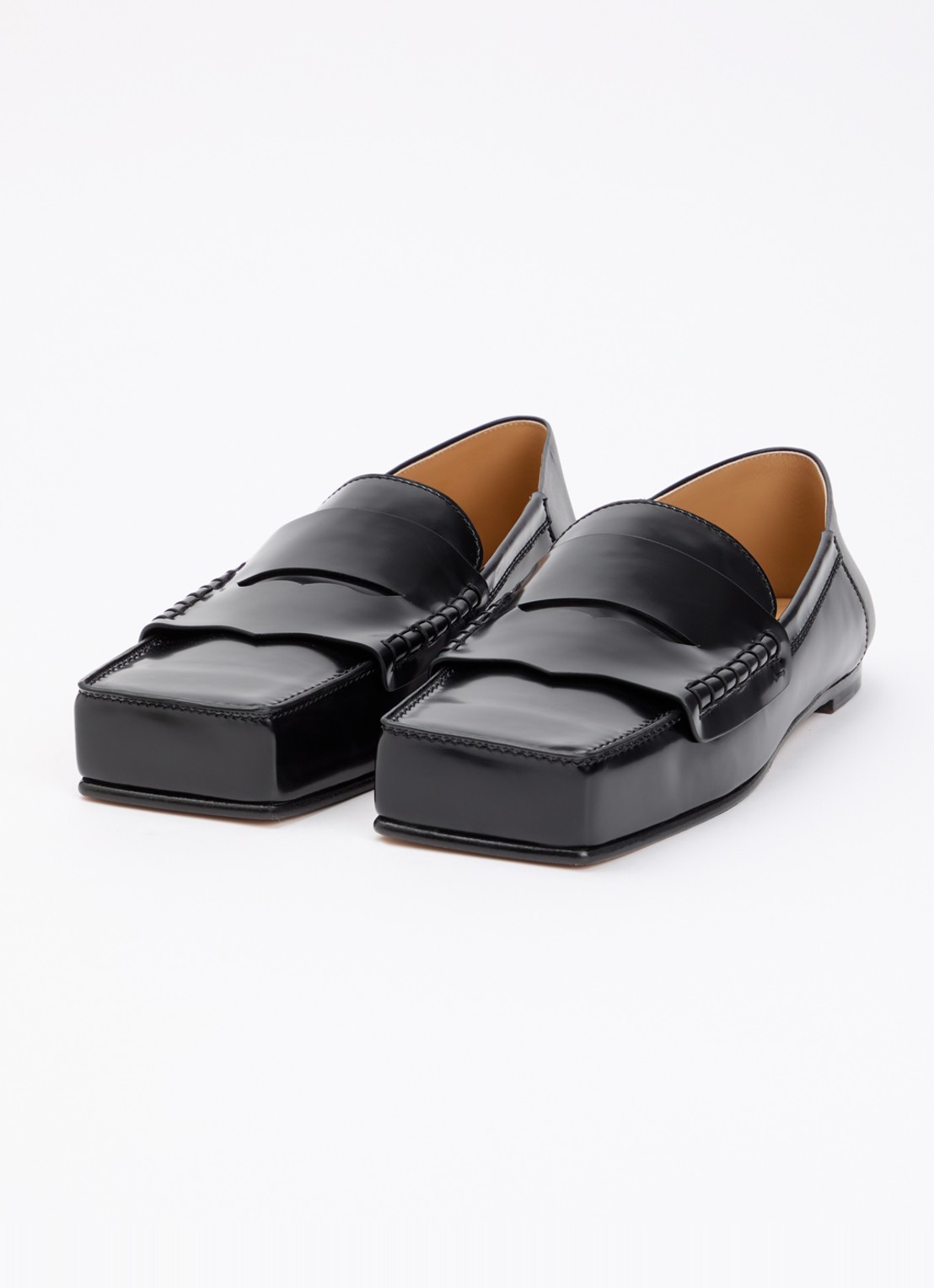 Jacquemus Le Carré loafer van lakleer met detail van leer - detail 4 zwart