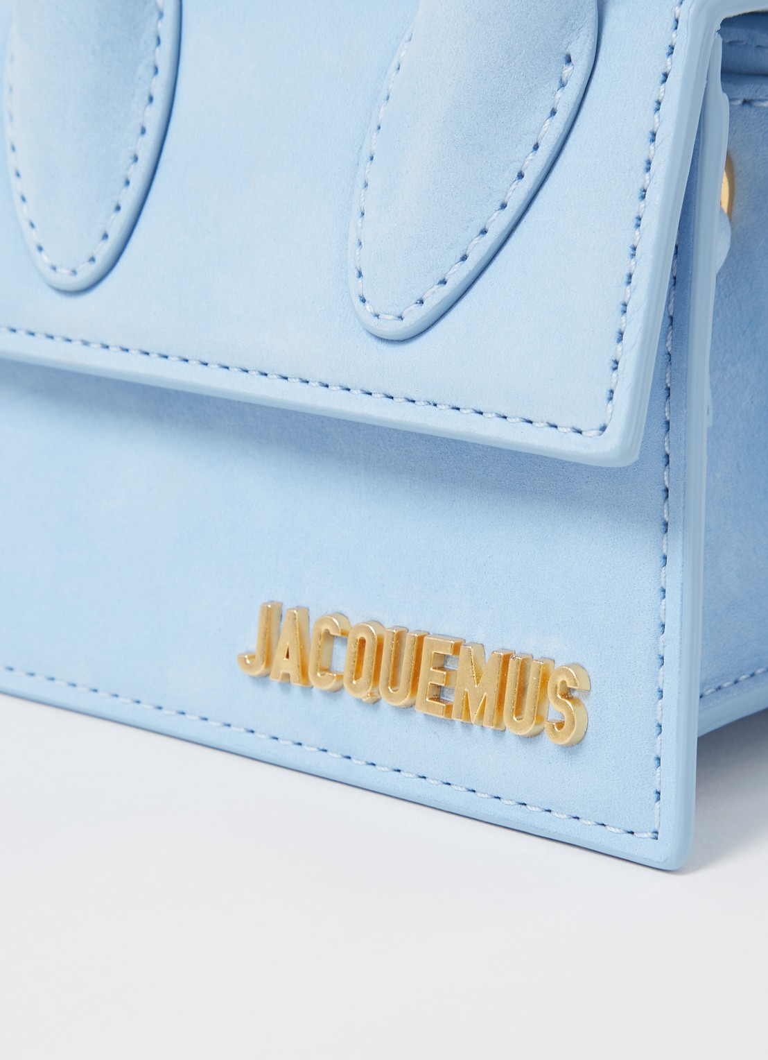Jacquemus Le Chiquito handtas van nubuck - detail 5 lichtblauw