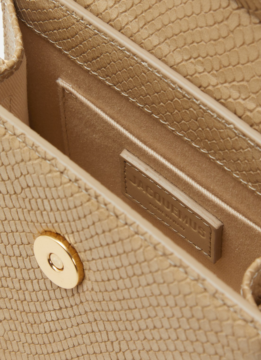 Jacquemus Le Chiquito Moyen handtas van kalfsleer met afneembare schouderriem - detail 3 beige