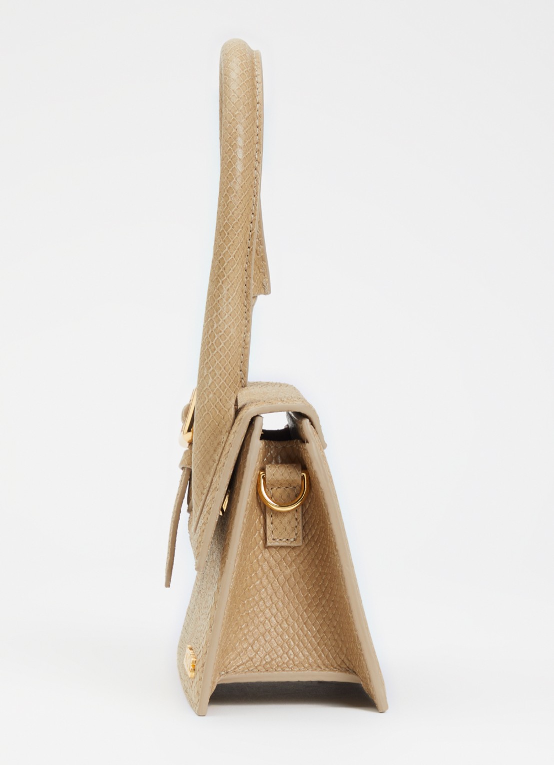 Jacquemus Le Chiquito Moyen handtas van kalfsleer met afneembare schouderriem - detail 4 beige