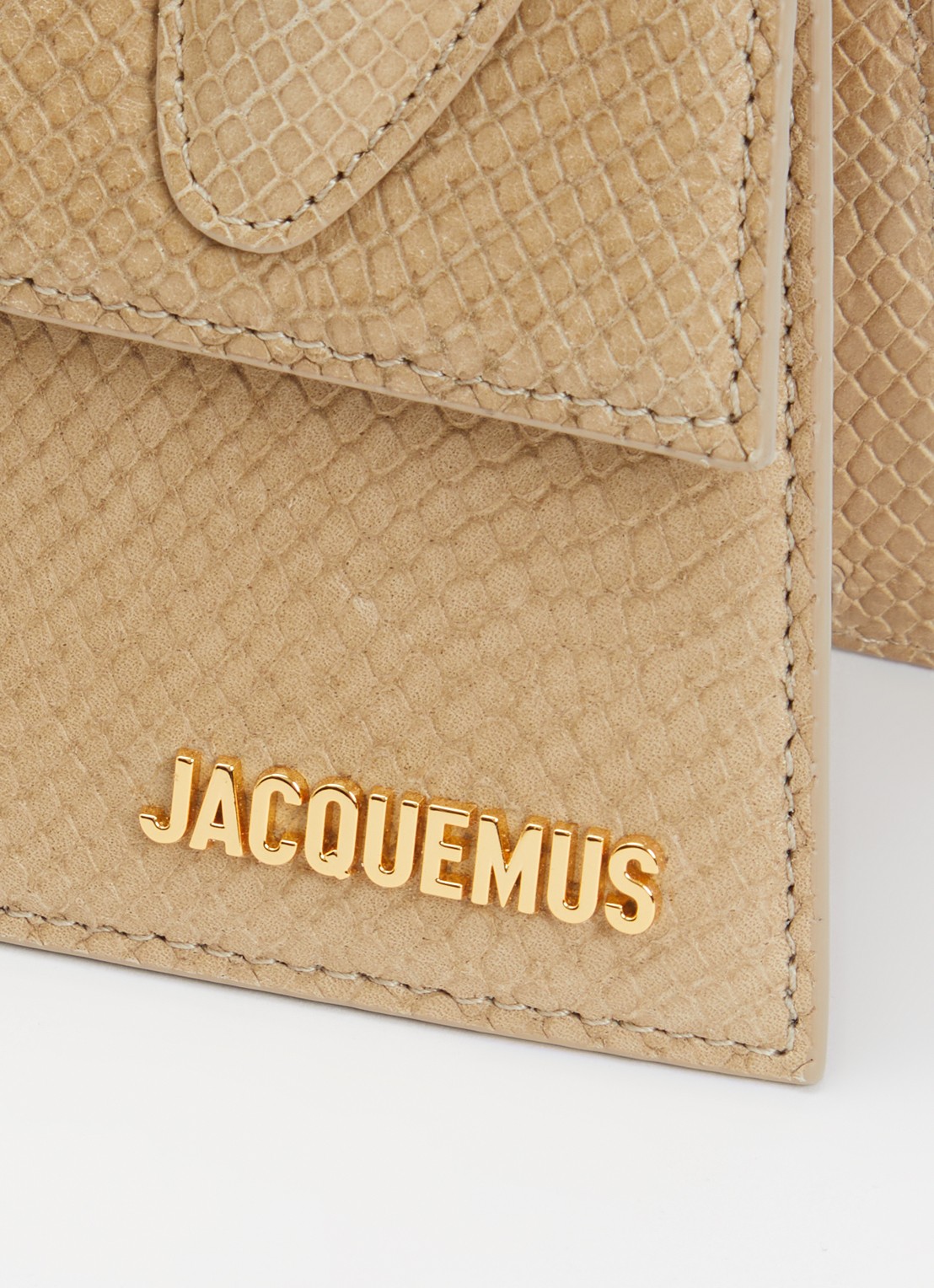 Jacquemus Le Chiquito Moyen handtas van kalfsleer met afneembare schouderriem - detail 5 beige