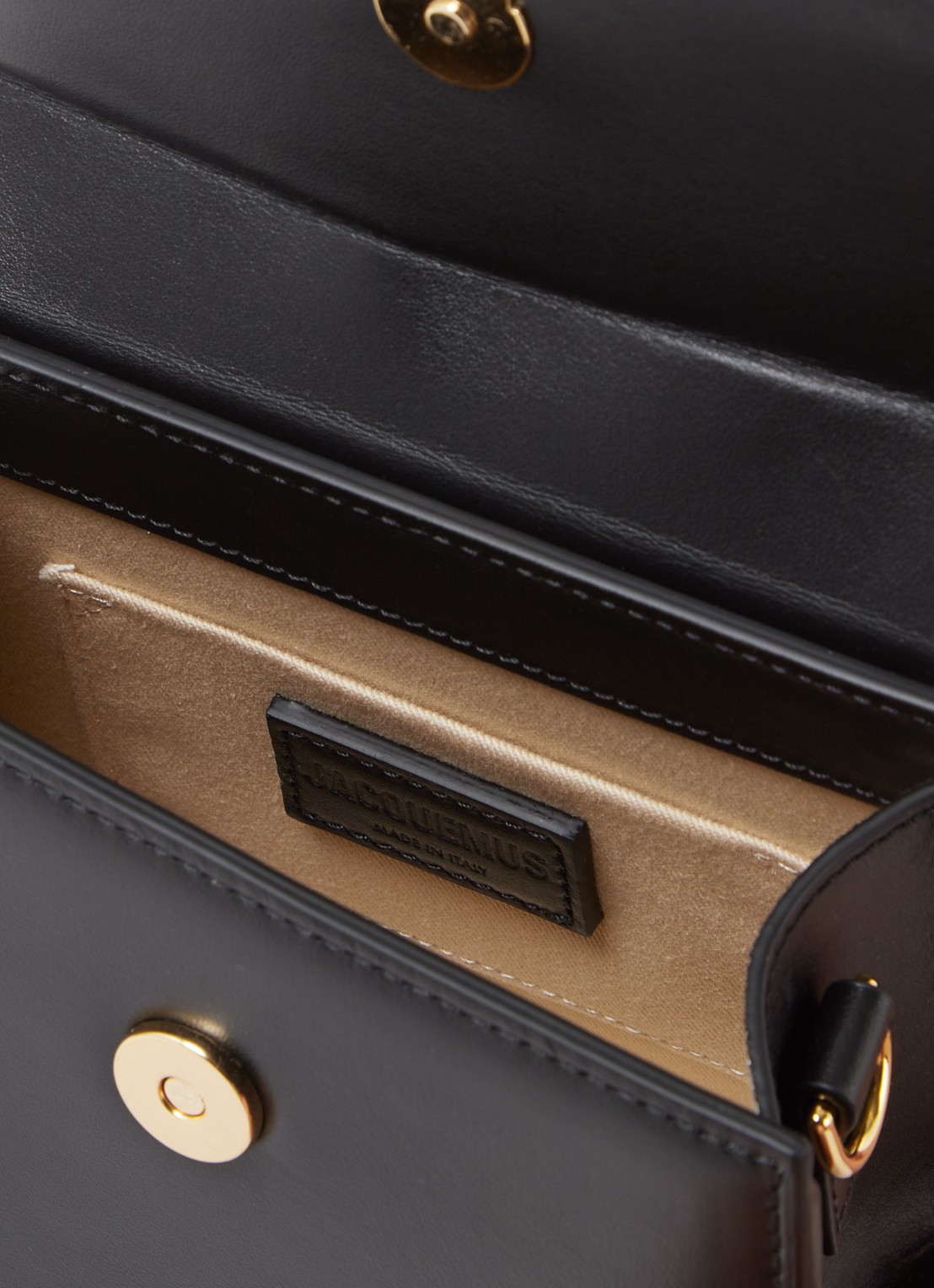 Jacquemus Le Chiquito Moyen handtas van leer met logo - detail zwart