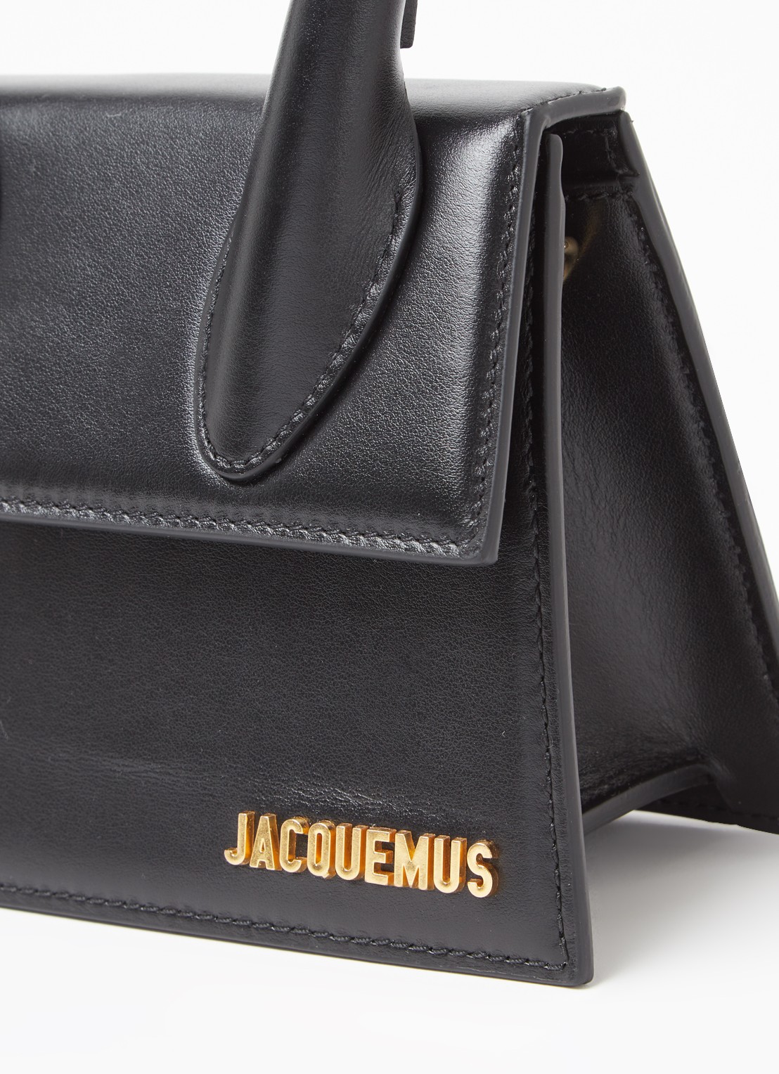 Jacquemus Le Chiquito Moyen handtas van leer met logo - detail 3 zwart