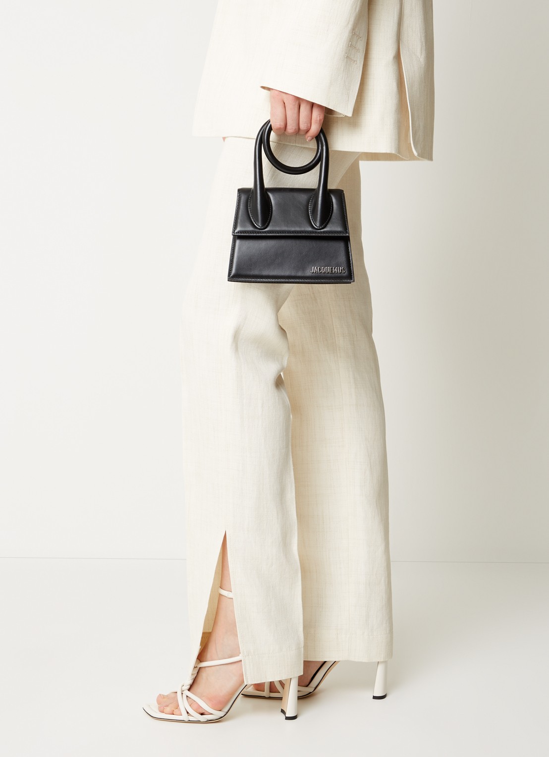 Jacquemus Le Chiquito Noeud handtas van leer - voorkant 6 zwart