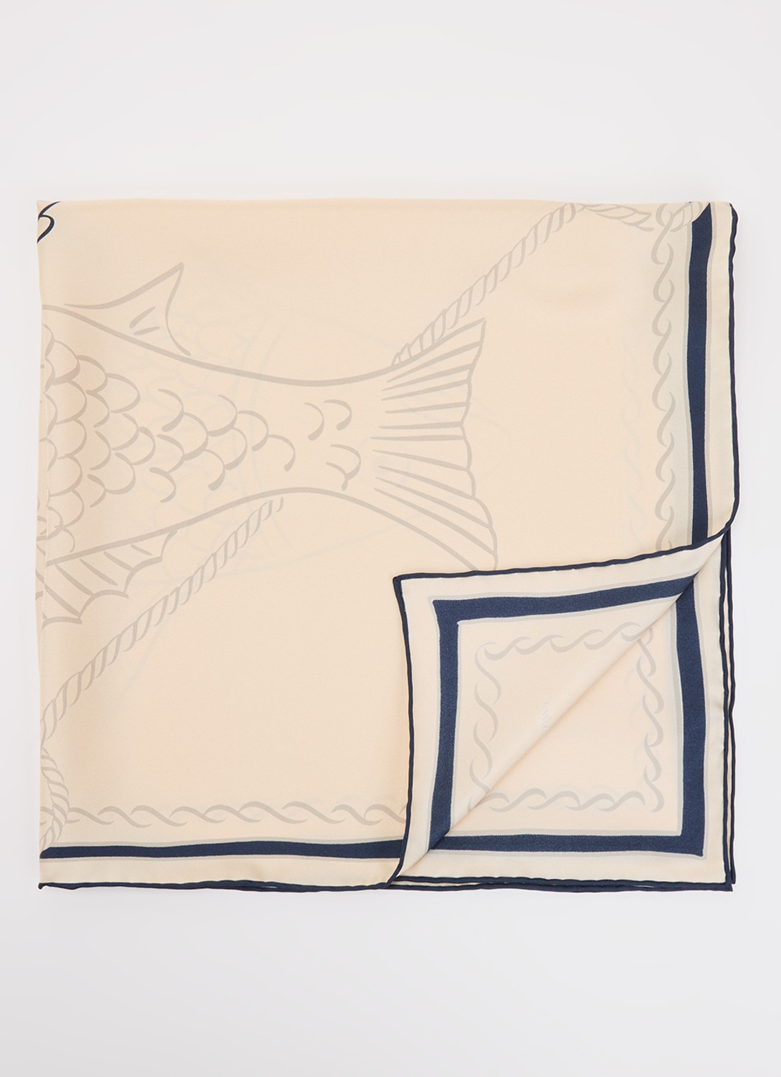 Jacquemus Le Foulard sjaal van zijde 65 x 65 cm - voorkant 2 ivoor