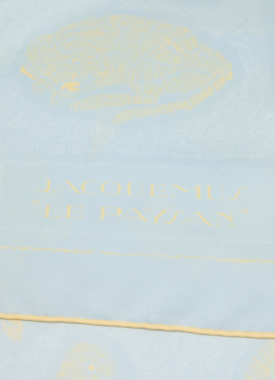 Jacquemus Le Foulard sjaal van zijde 65 x 65 cm - detail lichtblauw