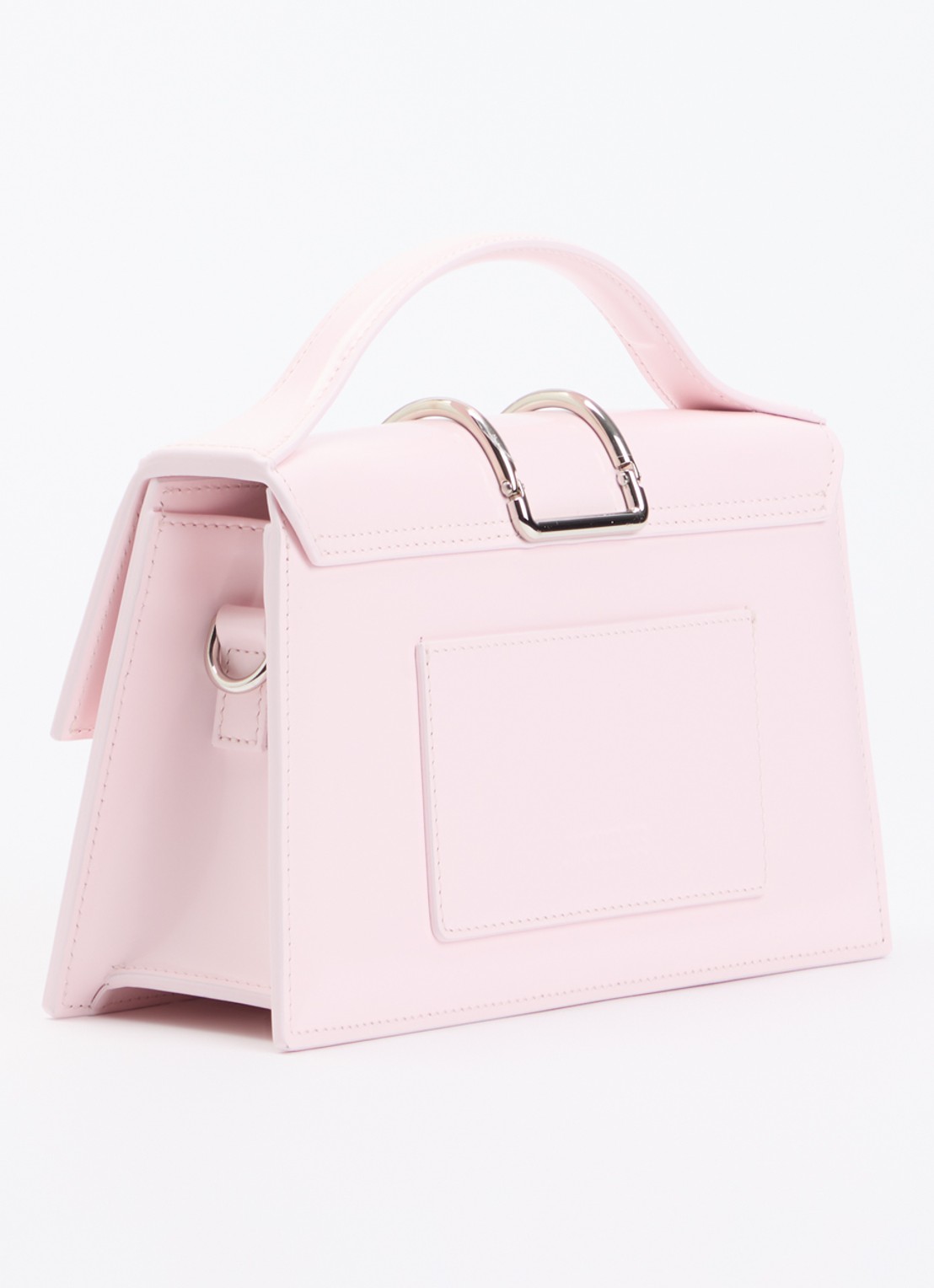 Jacquemus Le Grand Bambino handtas van lakleer met afneembare schouderriem  - achterkant lichtroze
