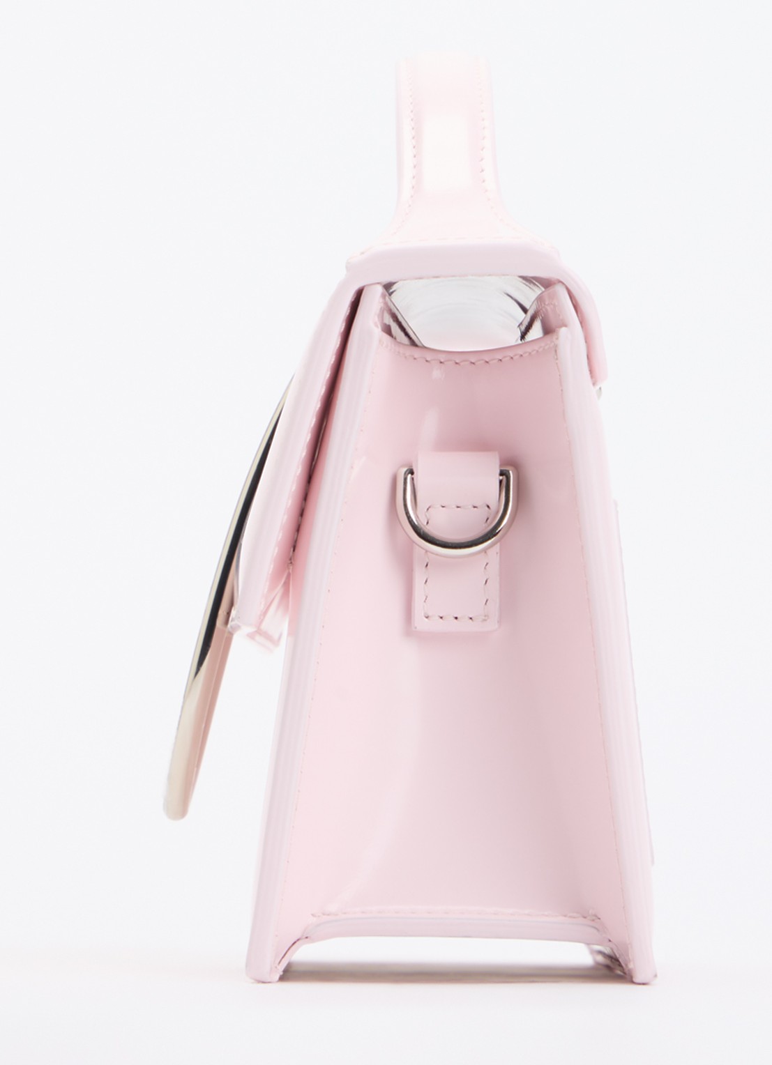 Jacquemus Le Grand Bambino handtas van lakleer met afneembare schouderriem  - detail 4 lichtroze