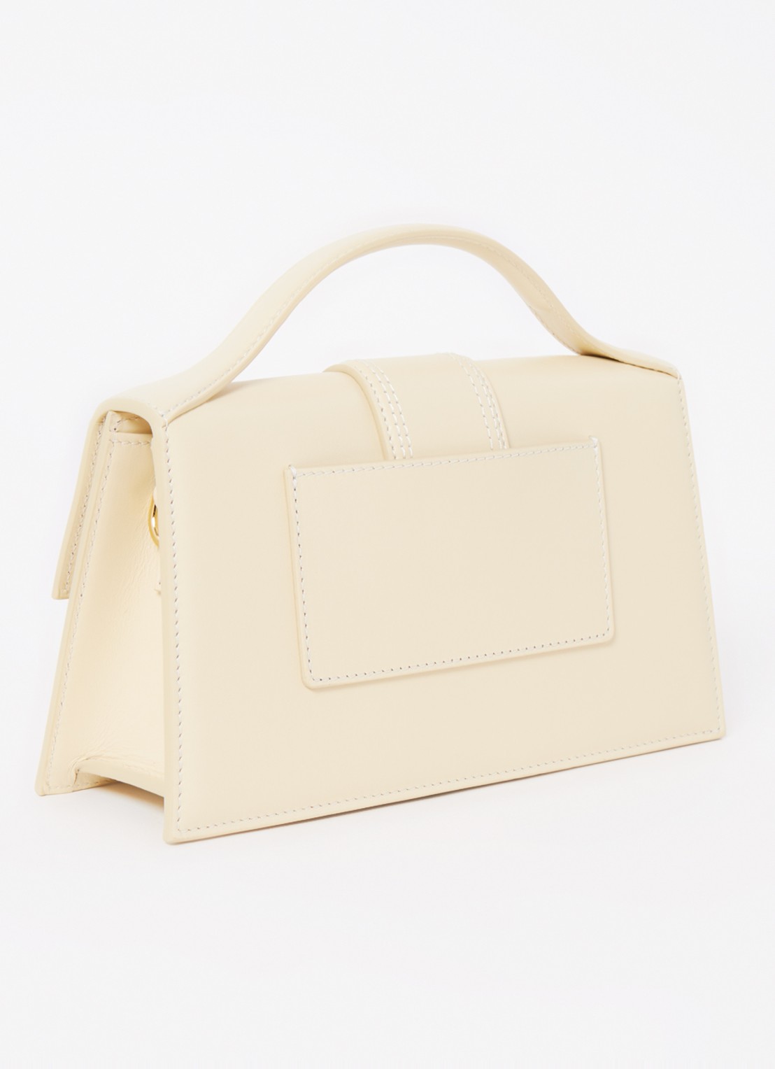 Jacquemus Le Grand Bambino handtas van leer met afneembare schouderriem - achterkant ivoor