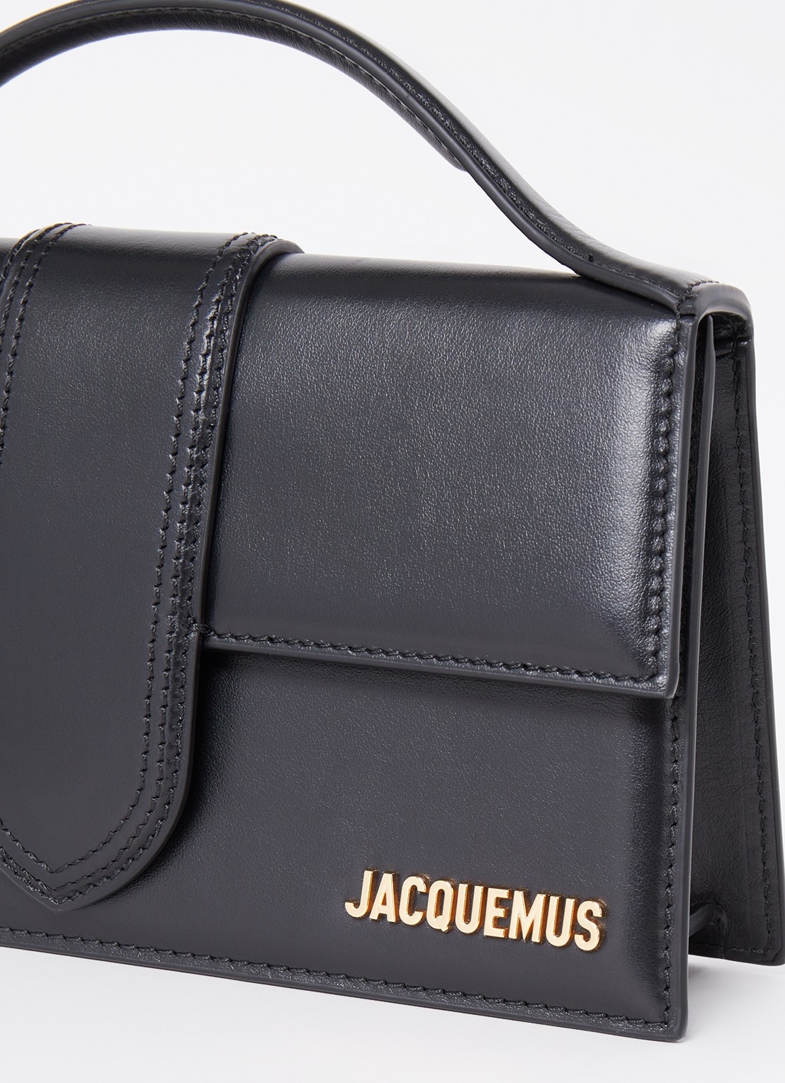 Jacquemus Le Grand Bambino handtas van leer met afneembare schouderriem - detail 7 zwart