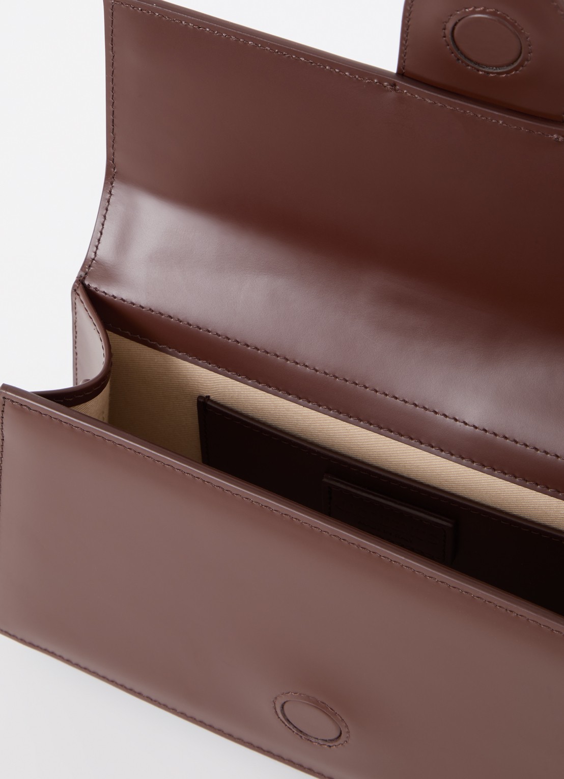 Jacquemus Le Grand Bambino handtas van leer met afneembare schouderriem - detail bruin