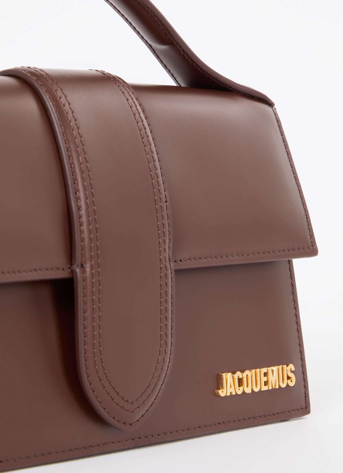 Jacquemus Le Grand Bambino handtas van leer met afneembare schouderriem - detail 3 bruin
