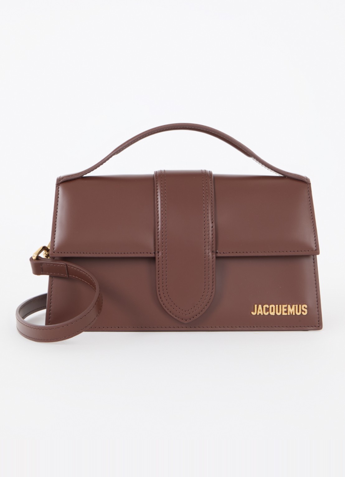 Jacquemus Le Grand Bambino handtas van leer met afneembare schouderriem - voorkant 5 bruin