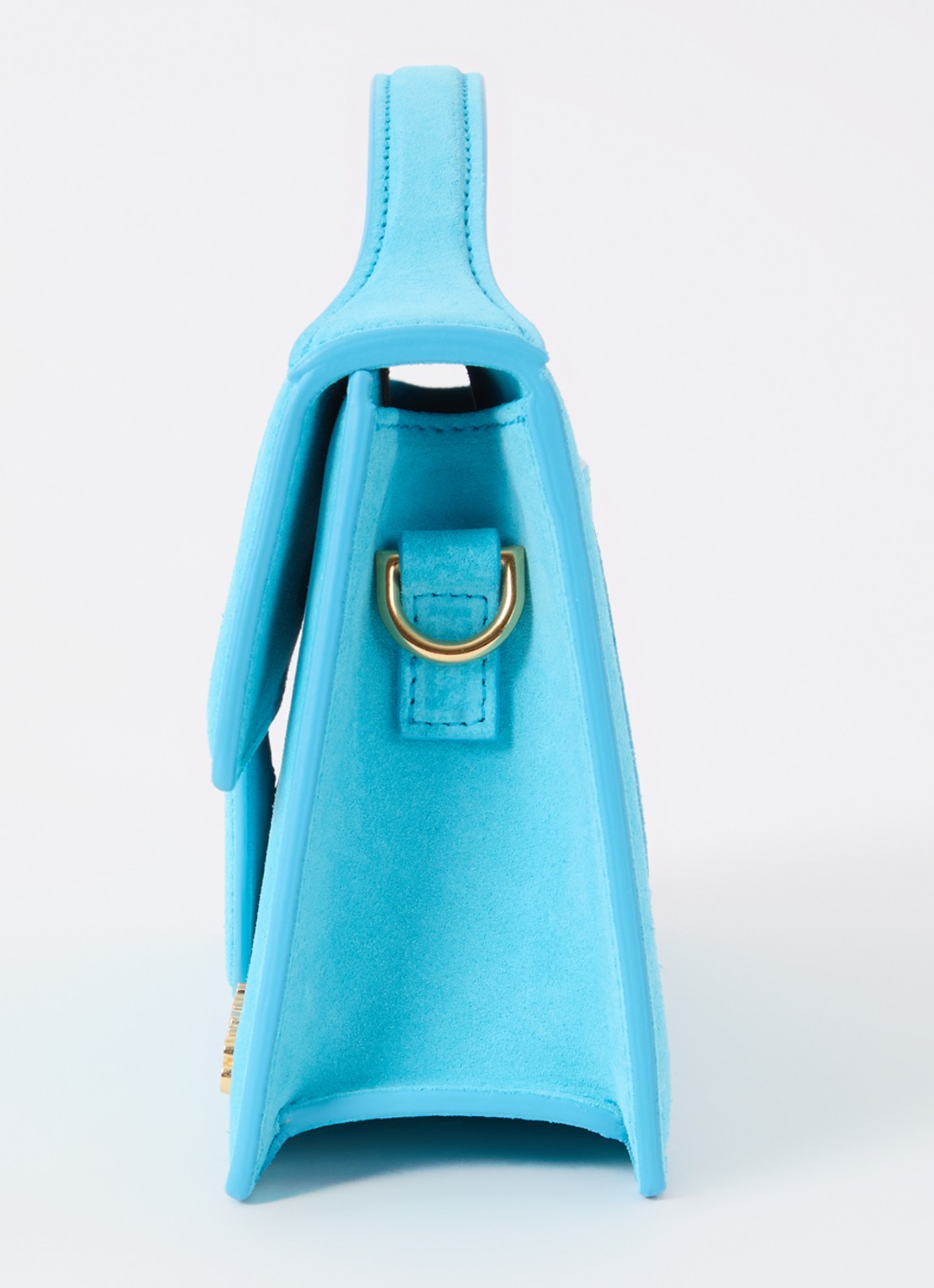Jacquemus Le Grand Bambino handtas van leer met afneembare schouderriem - detail 3 aquablauw