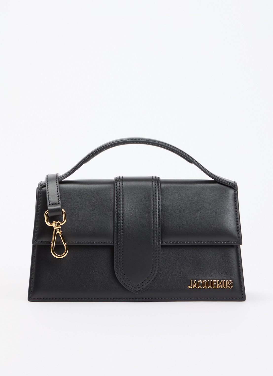 Jacquemus Le Grand Bambino handtas van leer met afneembare schouderriem - voorkant zwart