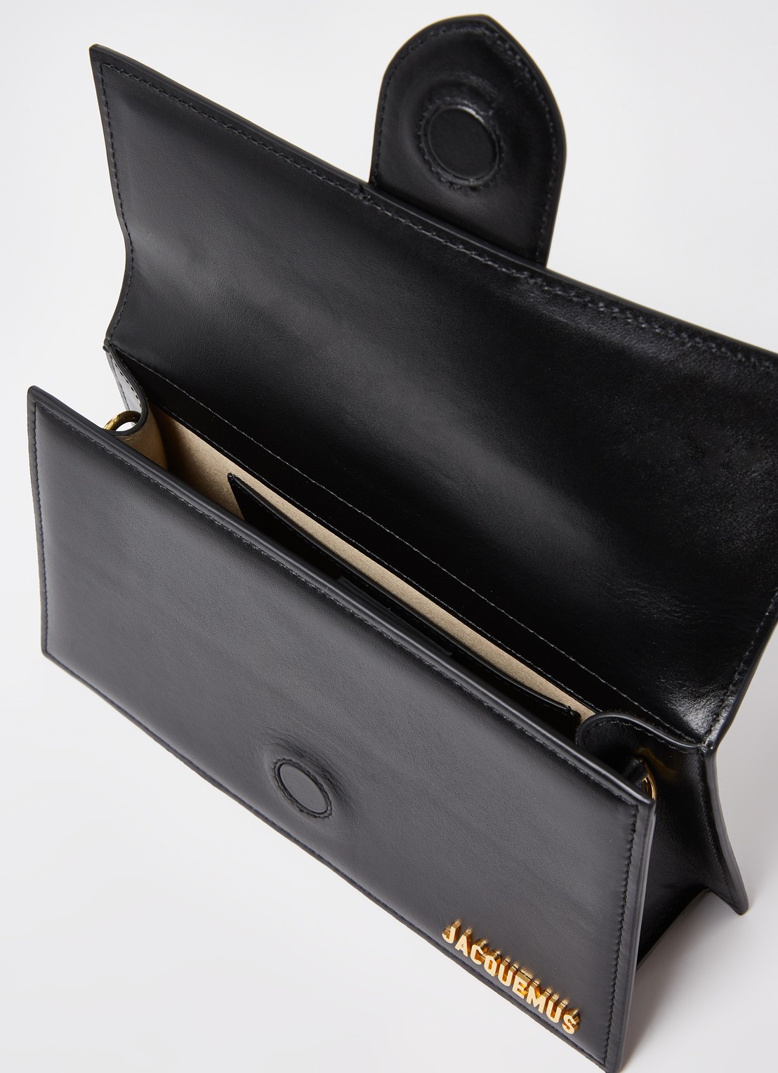 Jacquemus Le Grand Bambino handtas van leer - detail 5 zwart