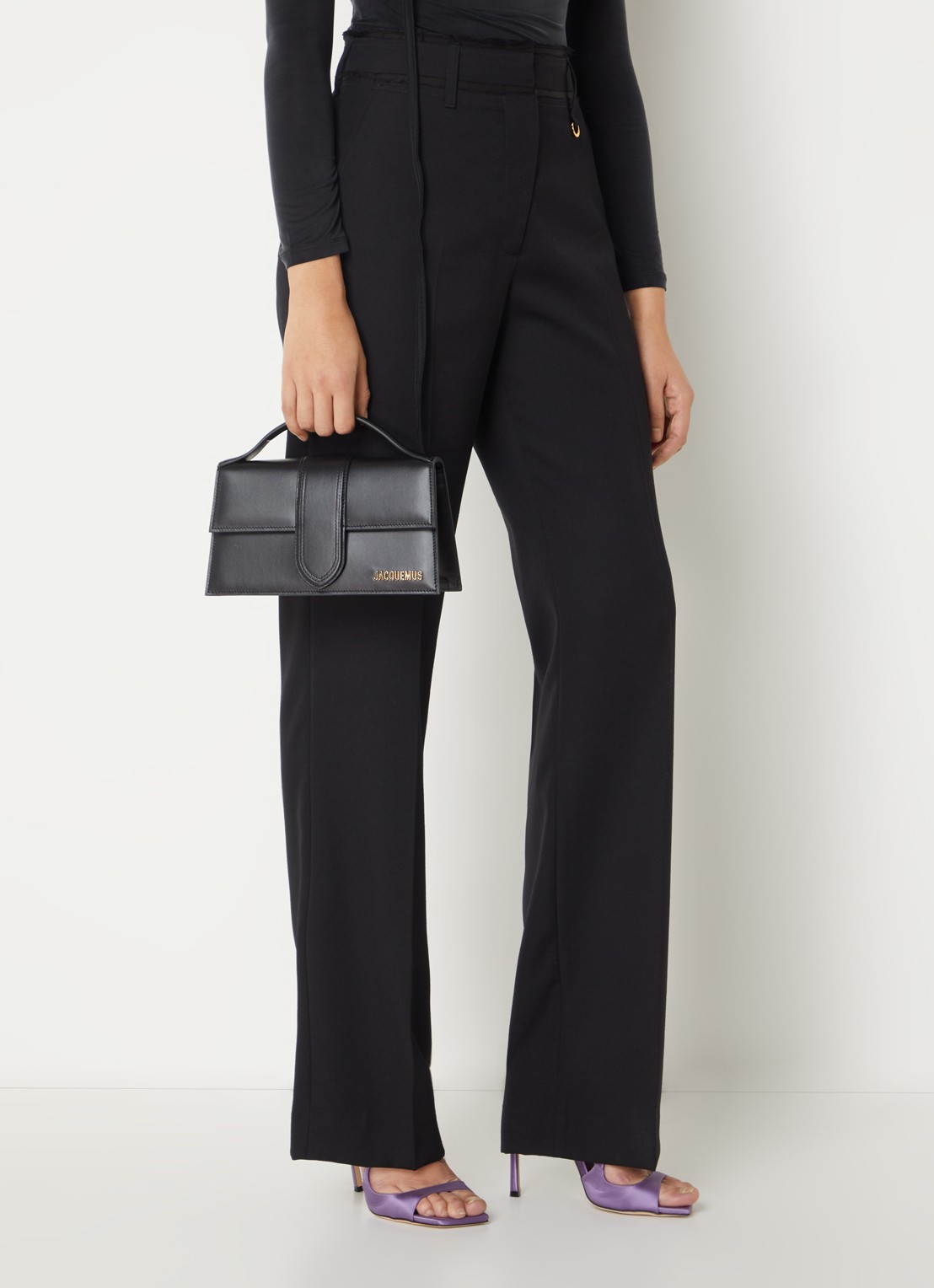 Jacquemus Le Grand Bambino handtas van leer - voorkant 3 zwart