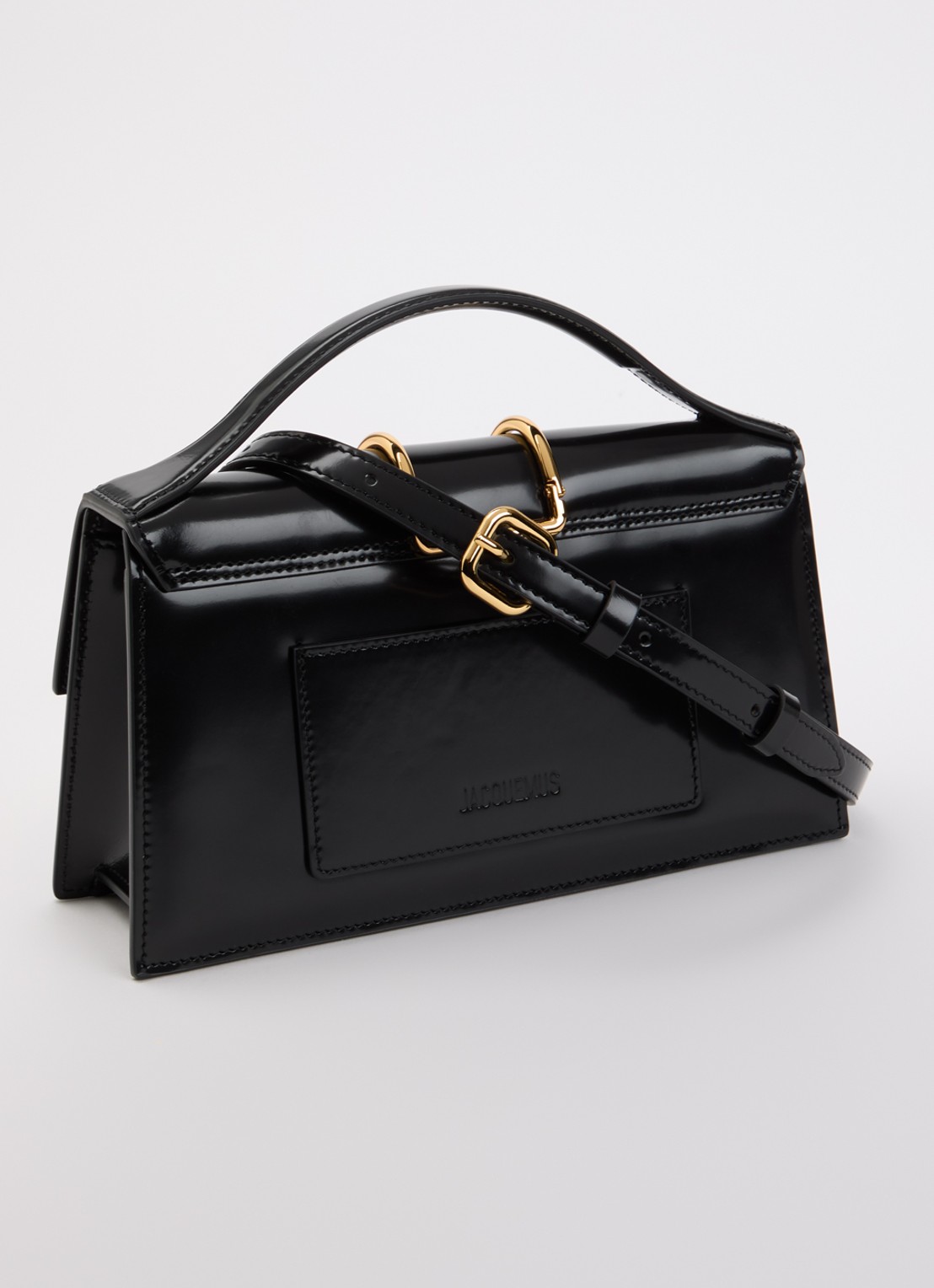 Jacquemus Le Grand Bambino van leer met lakfinish - achterkant 8 zwart