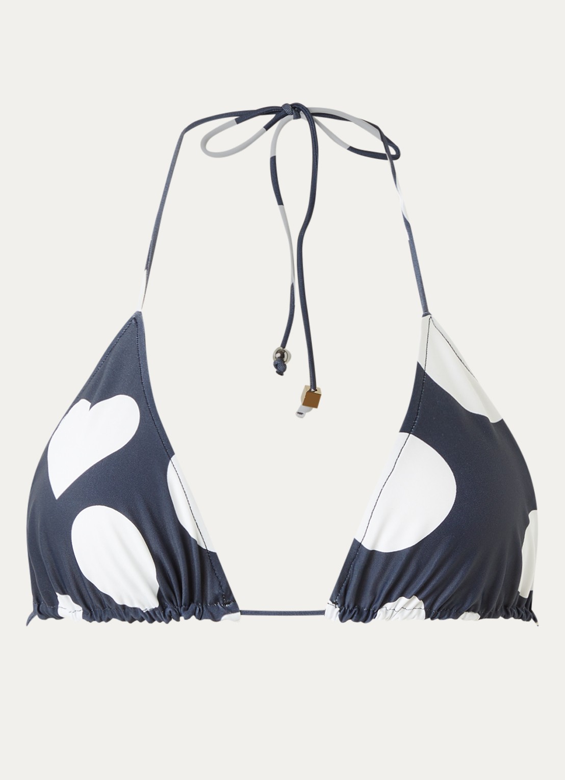 Jacquemus Le haut de plage triangel bikinitop met print  - voorkant donkerblauw