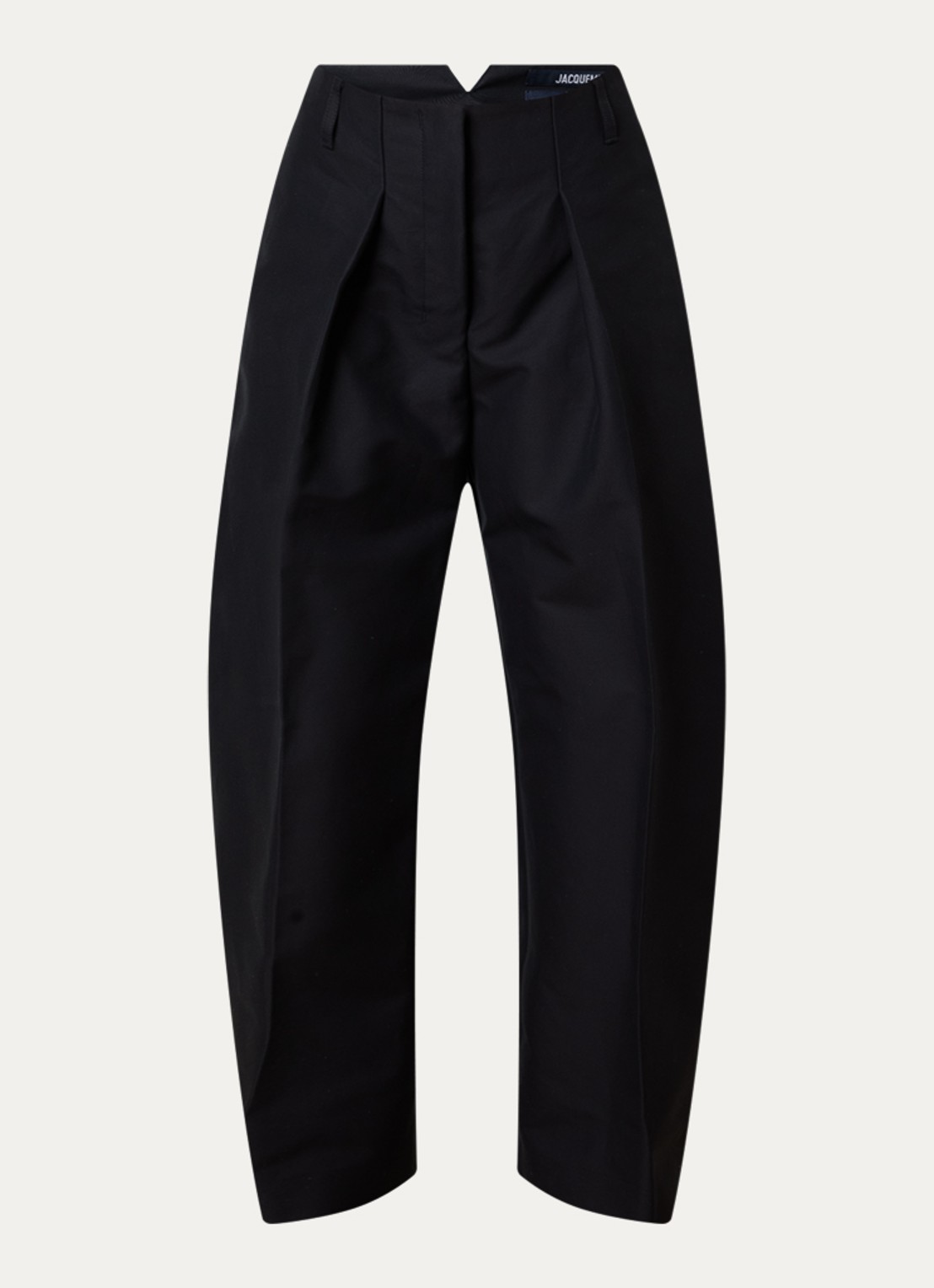Jacquemus Le Ovalo mid waist balloon fit pantalon met steekzakken - voorkant 3 zwart