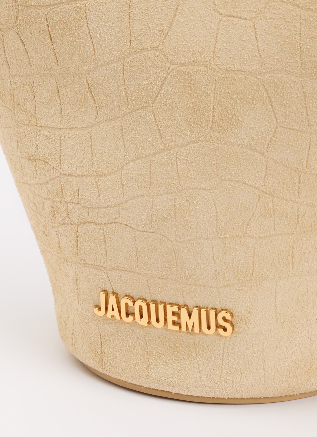Jacquemus Le Petit Bambola handtas van kalfssuède met afneembare schouderriem - detail 4 beige
