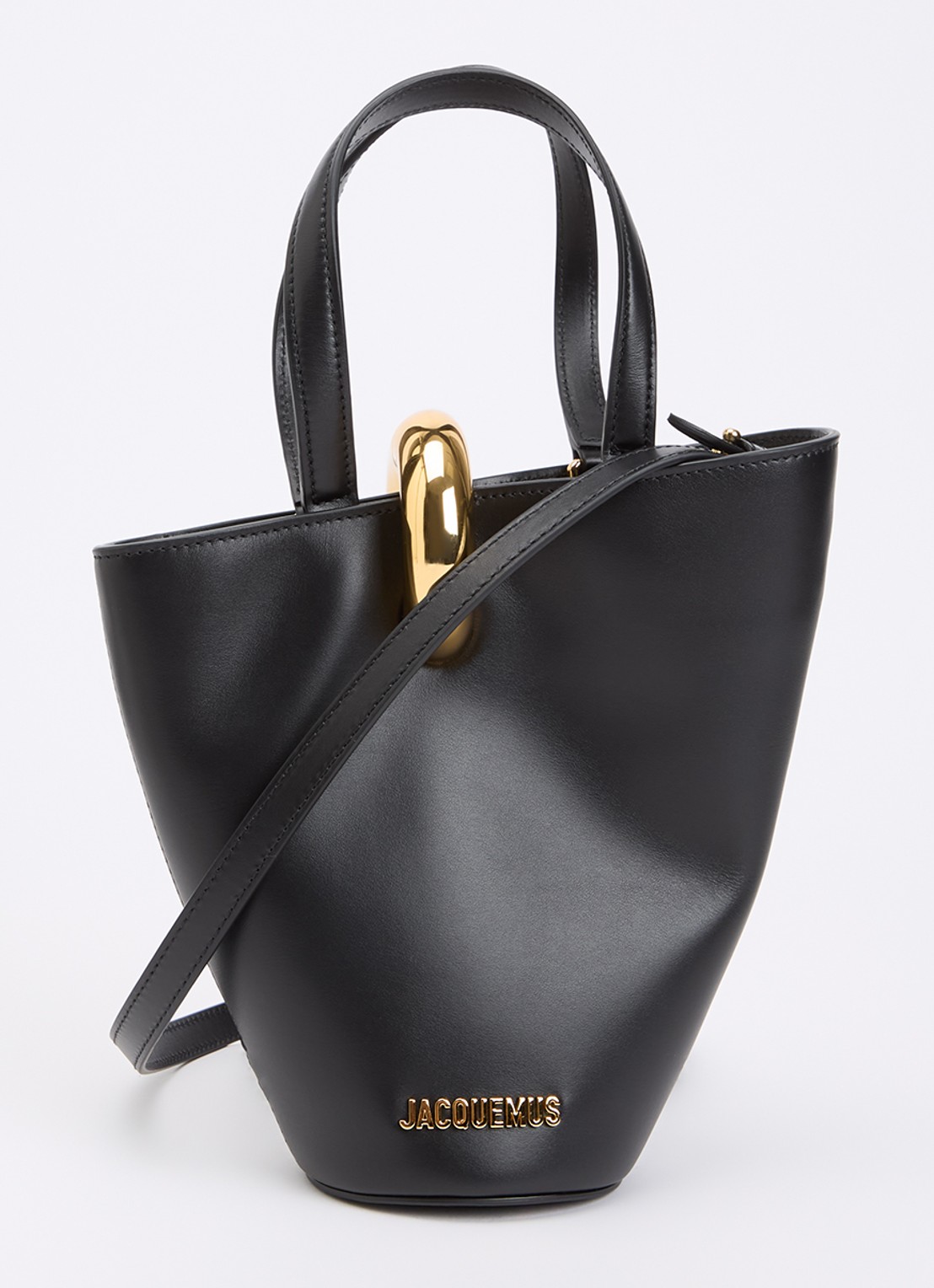Jacquemus Le Petit Bambola handtas van leer met afneembare schouderriem - voorkant 2 zwart