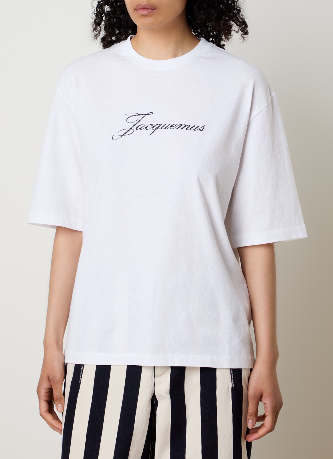 Jacquemus Le T-shirt met logoprint - detail wit