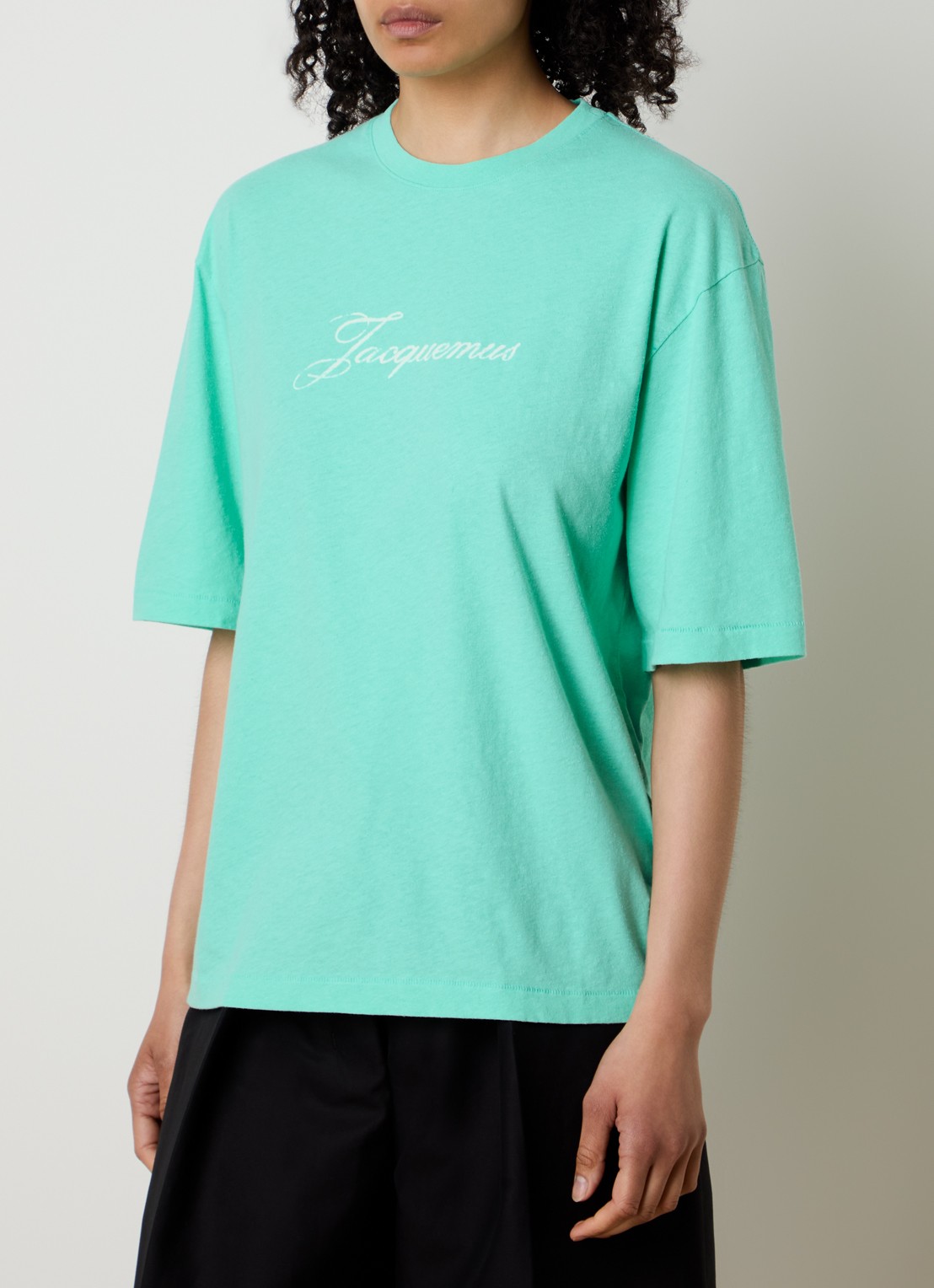 Jacquemus Le T-shirt met logoprint - detail 4 mint