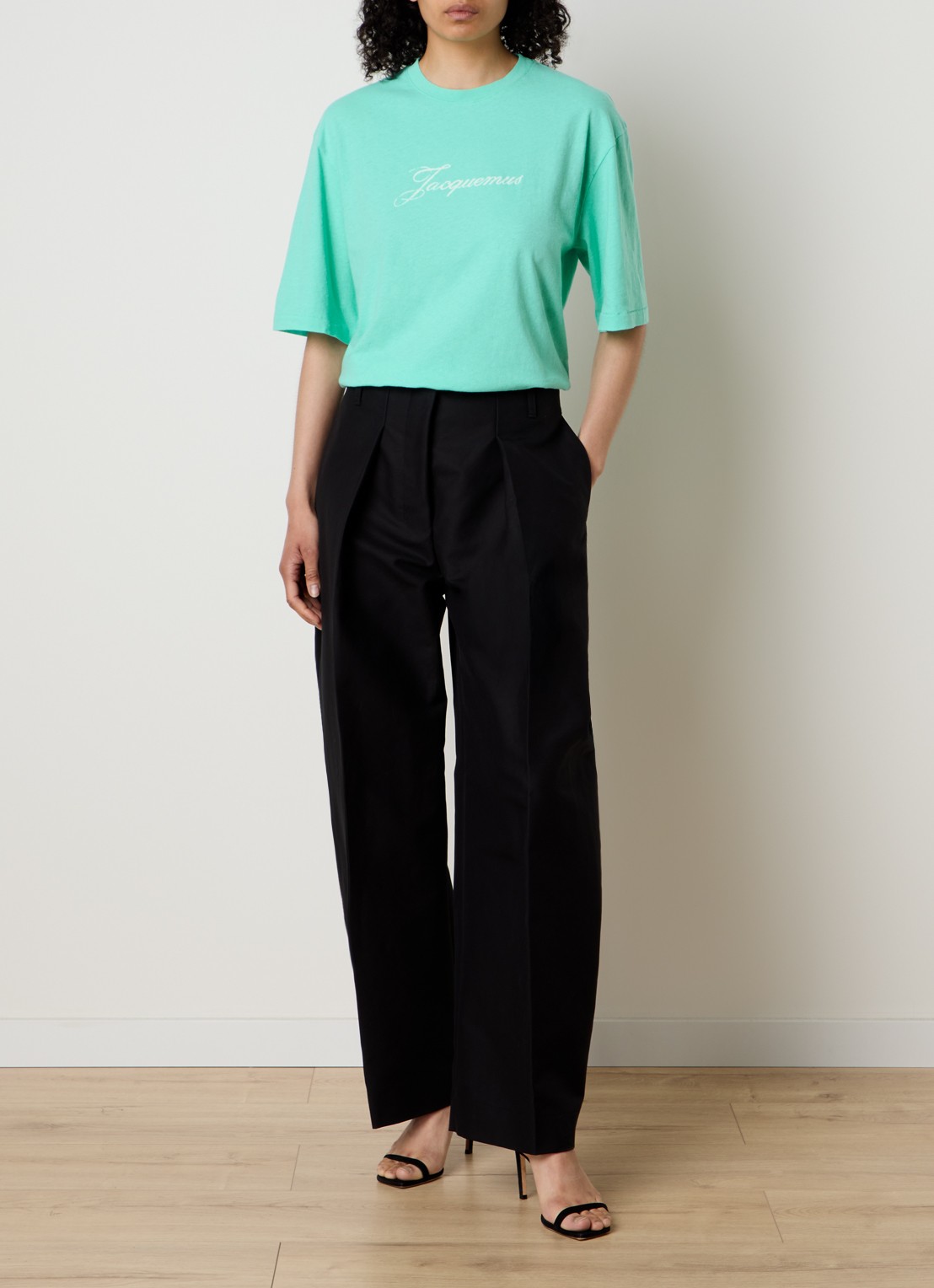 Jacquemus Le T-shirt met logoprint - voorkant 3 mint