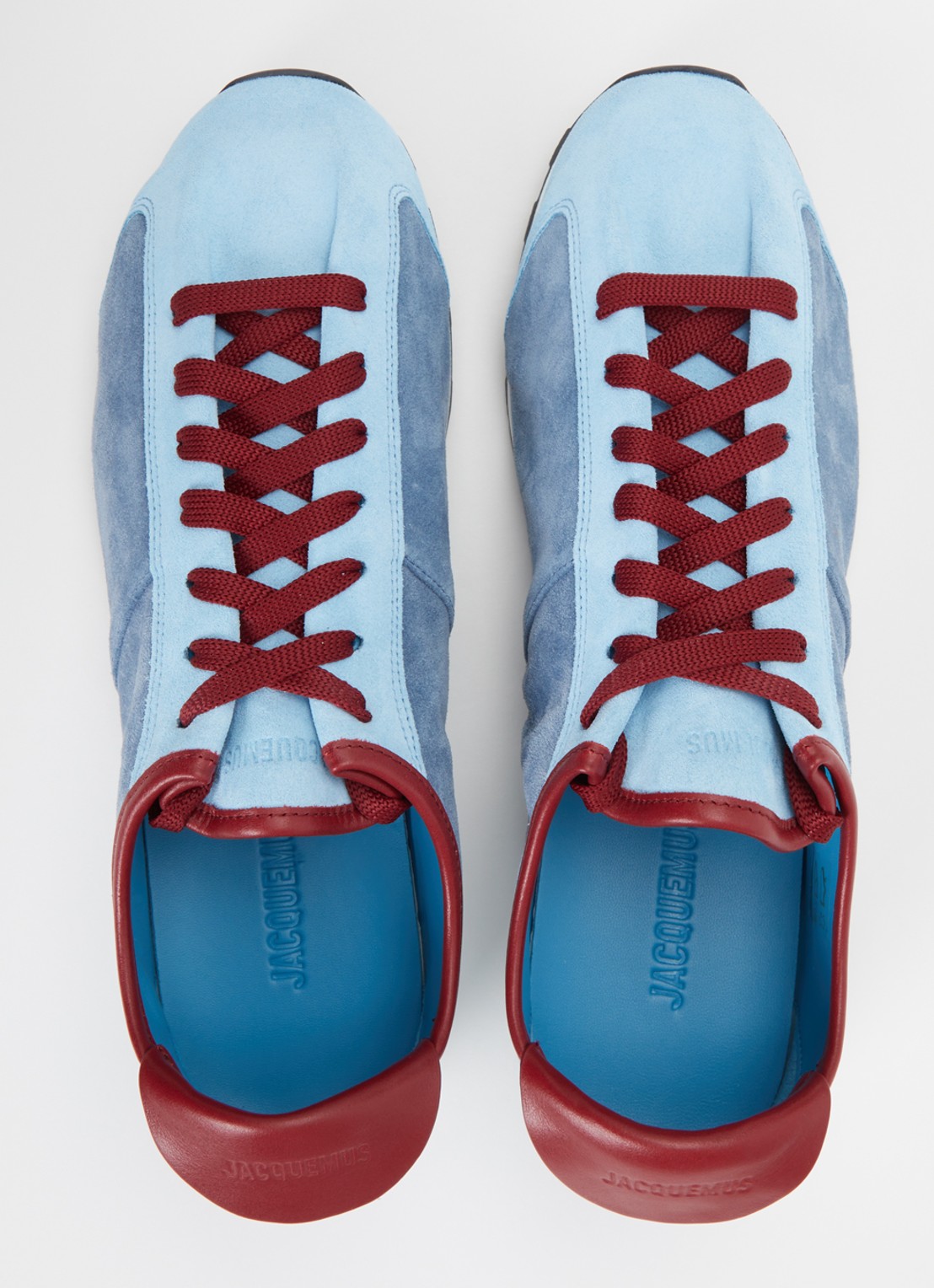Jacquemus Le Tennis sneaker van suède met details van leer  - detail 2 blauw