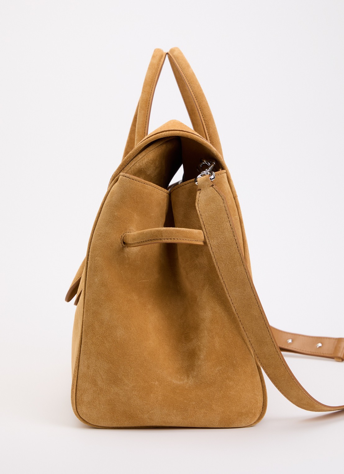 Jacquemus Le turismo shopper van kalfssuède met afneembare schouderriem - detail 3 camel