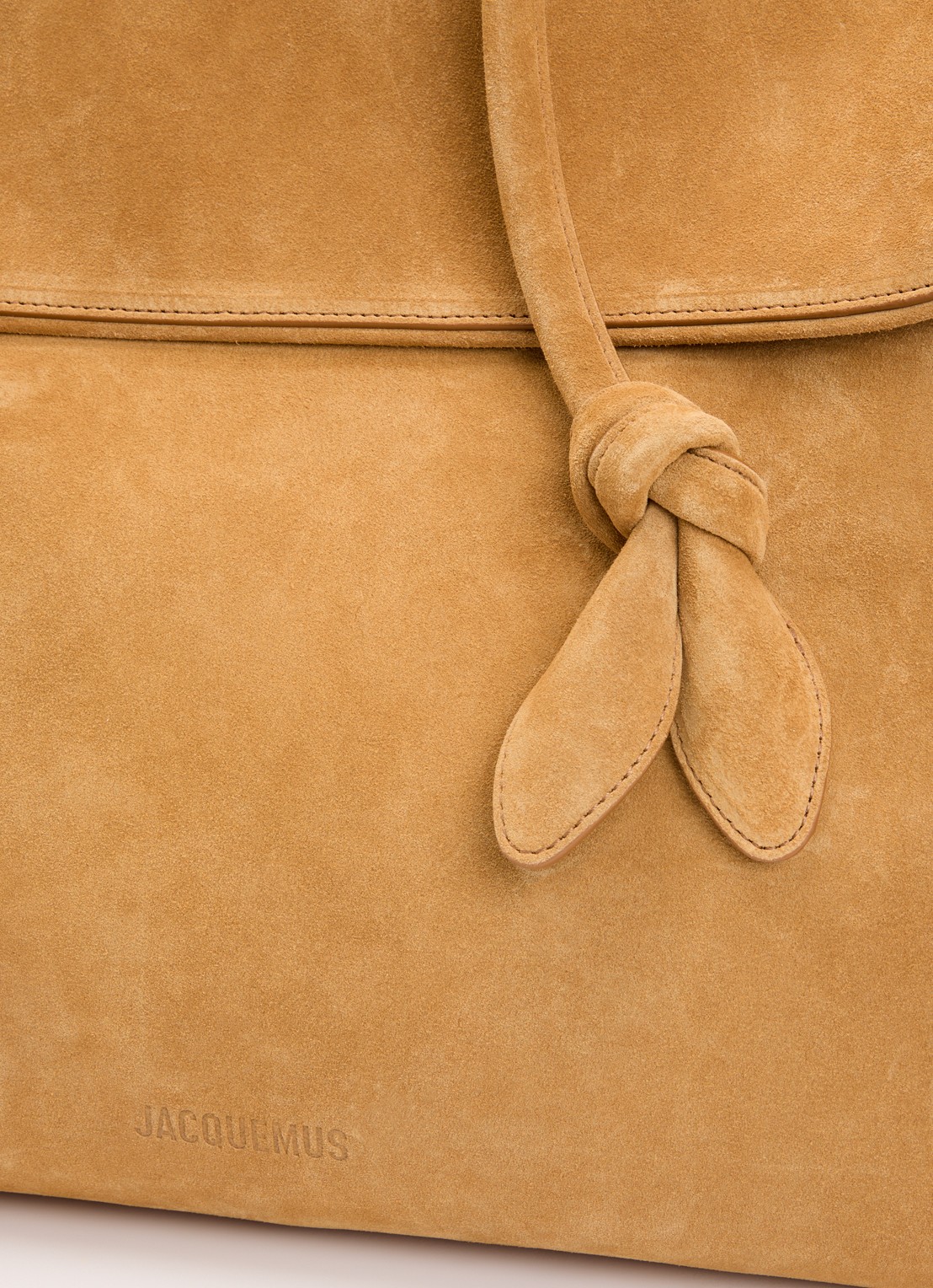 Jacquemus Le turismo shopper van kalfssuède met afneembare schouderriem - detail 4 camel