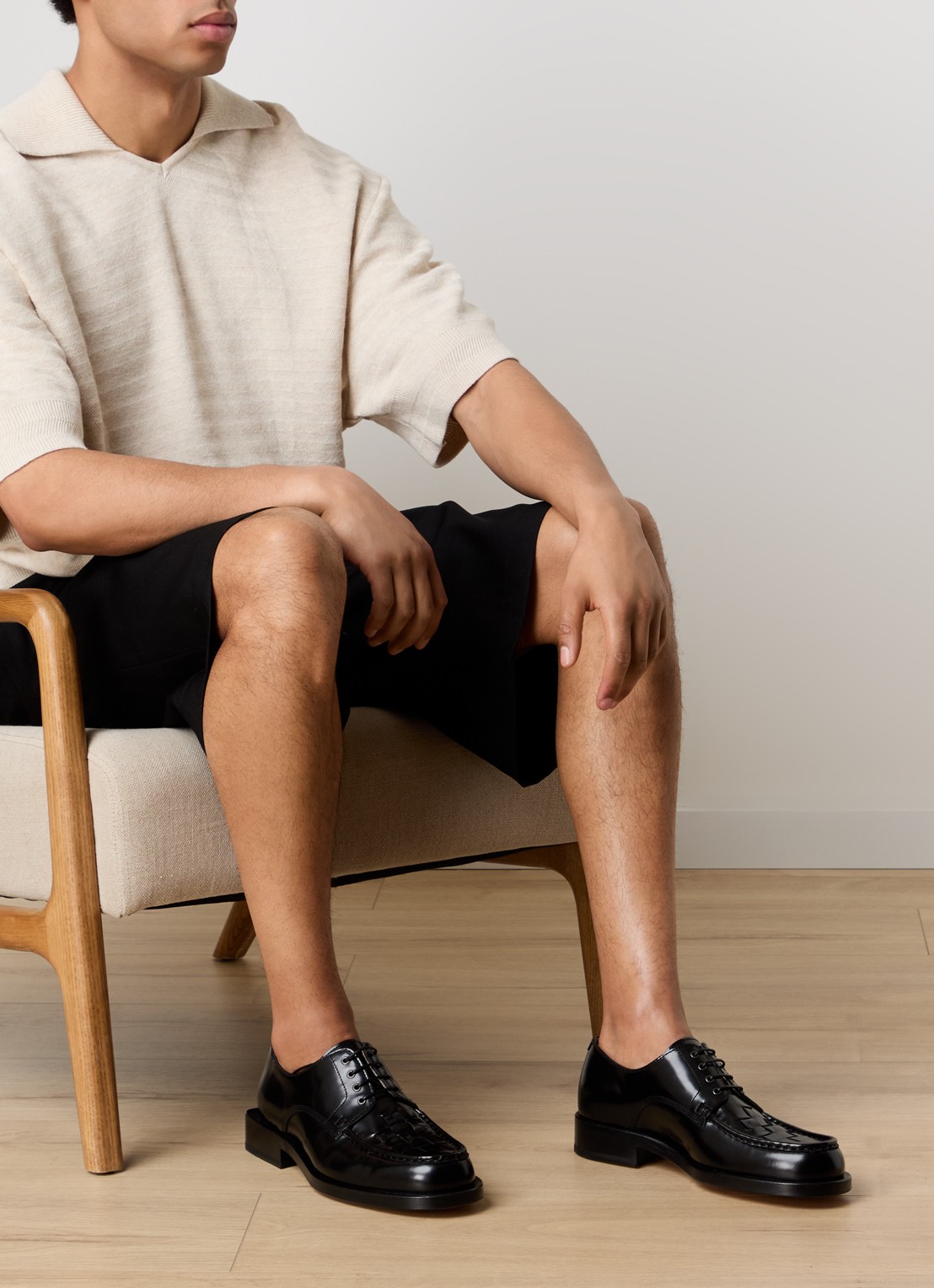 Jacquemus Les Derbies loafer van kalfsleer  - voorkant 3 zwart