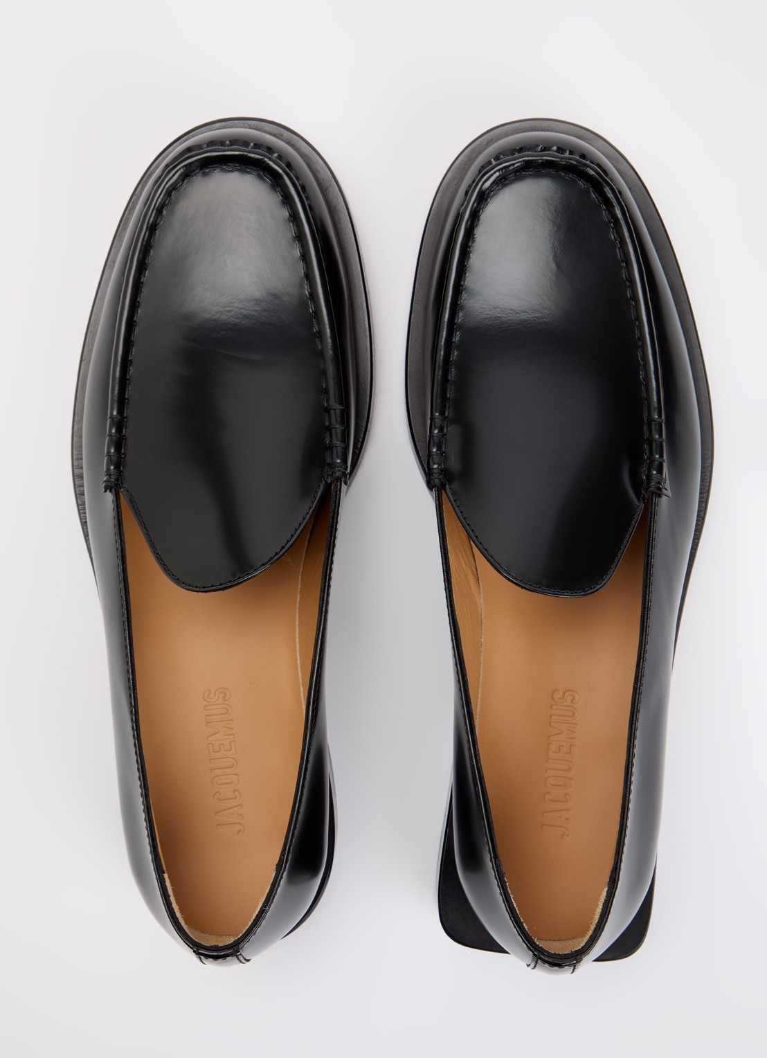 Jacquemus Les Mocassins loafer van leer  - detail 3 zwart