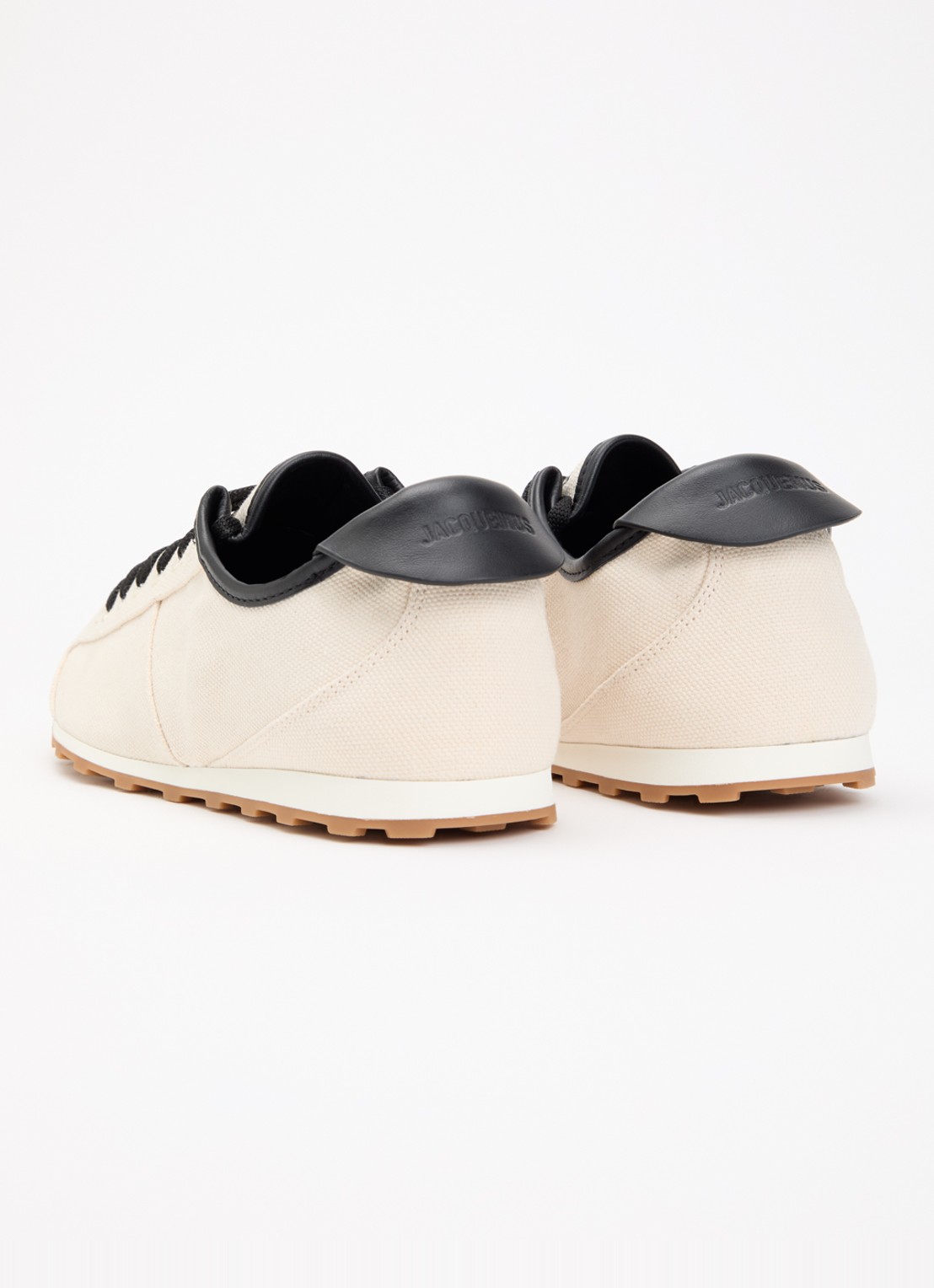 Jacquemus Les Tennis sneaker van canvas met leren details - achterkant 6 beige