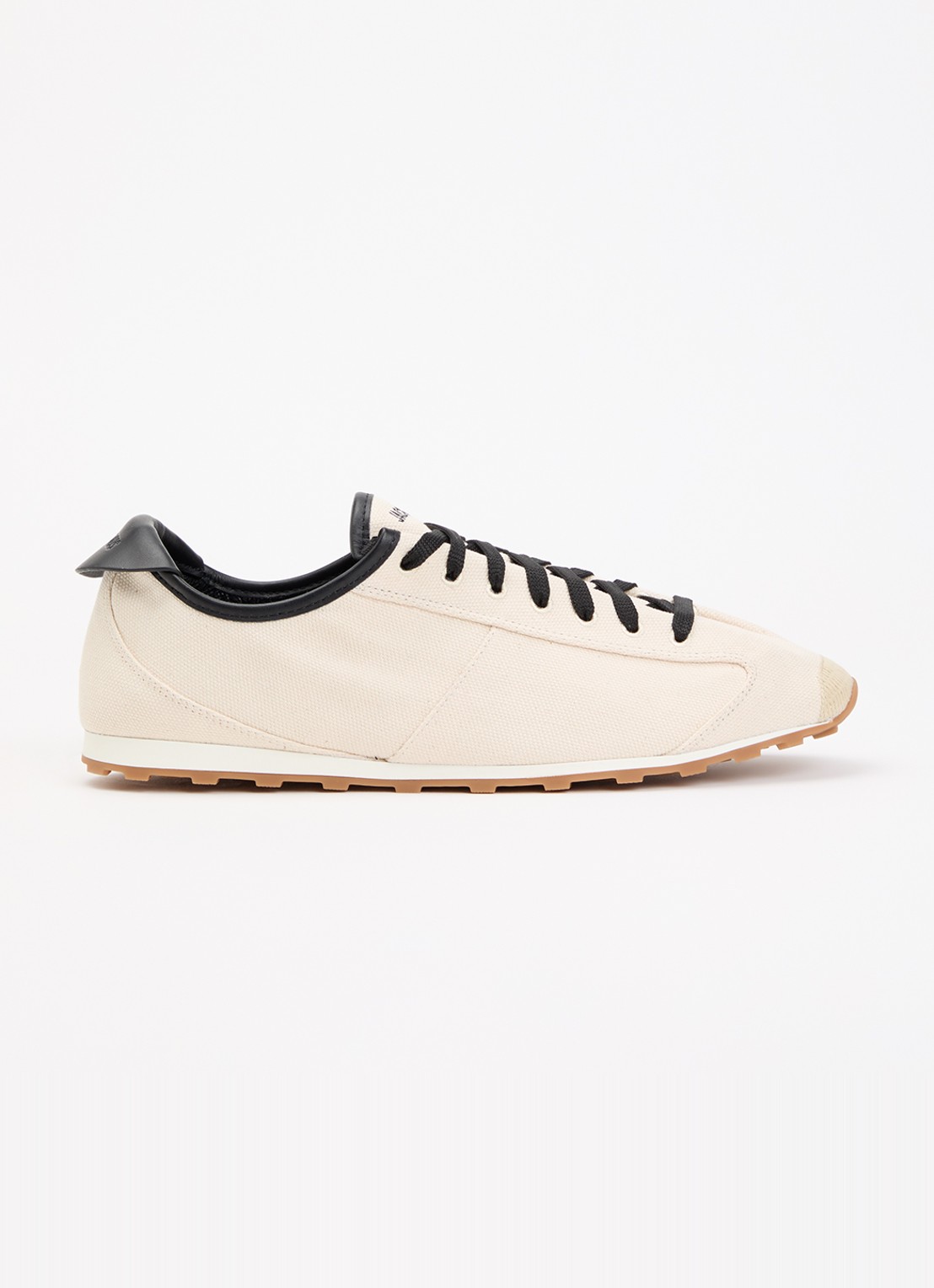 Jacquemus Les Tennis sneaker van canvas met leren details - voorkant beige