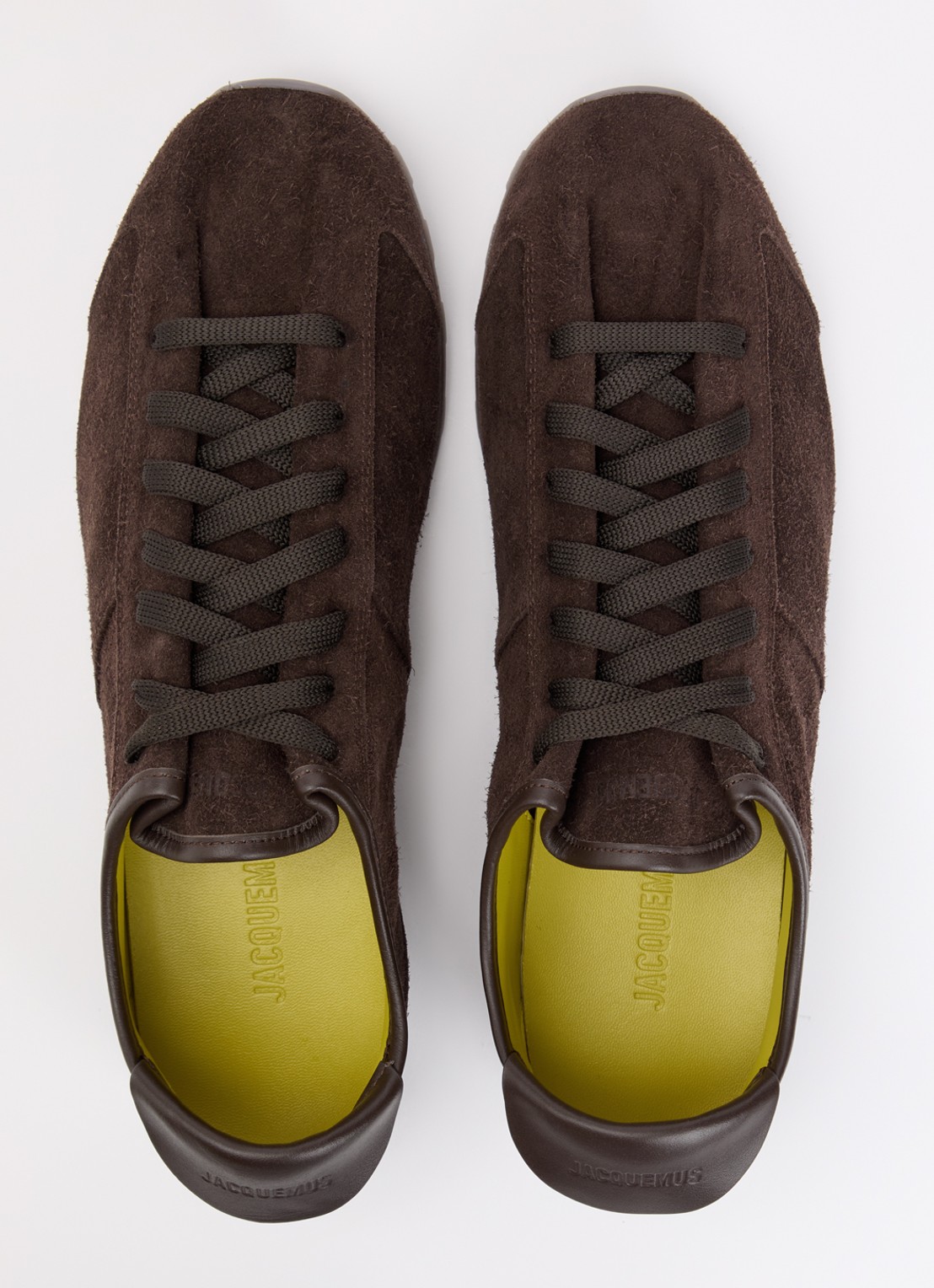 Jacquemus Les Tennis sneaker van kalfssuède  - detail 4 donkerbruin