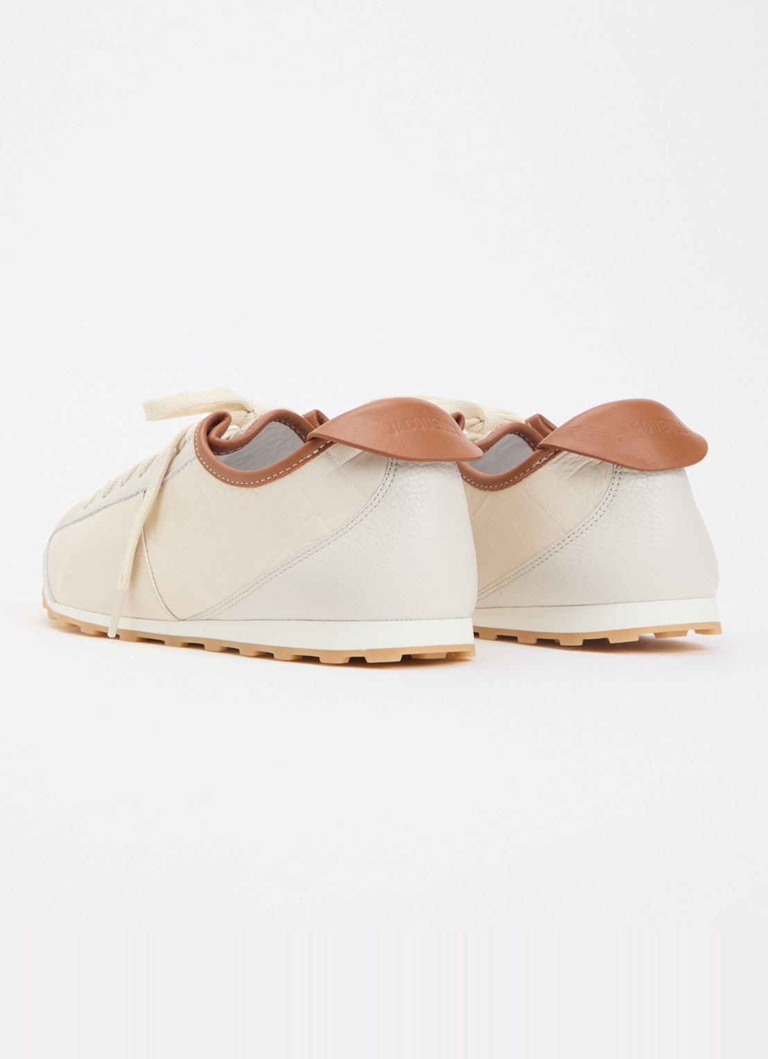 Jacquemus Les Tennis sneaker van leer - achterkant creme