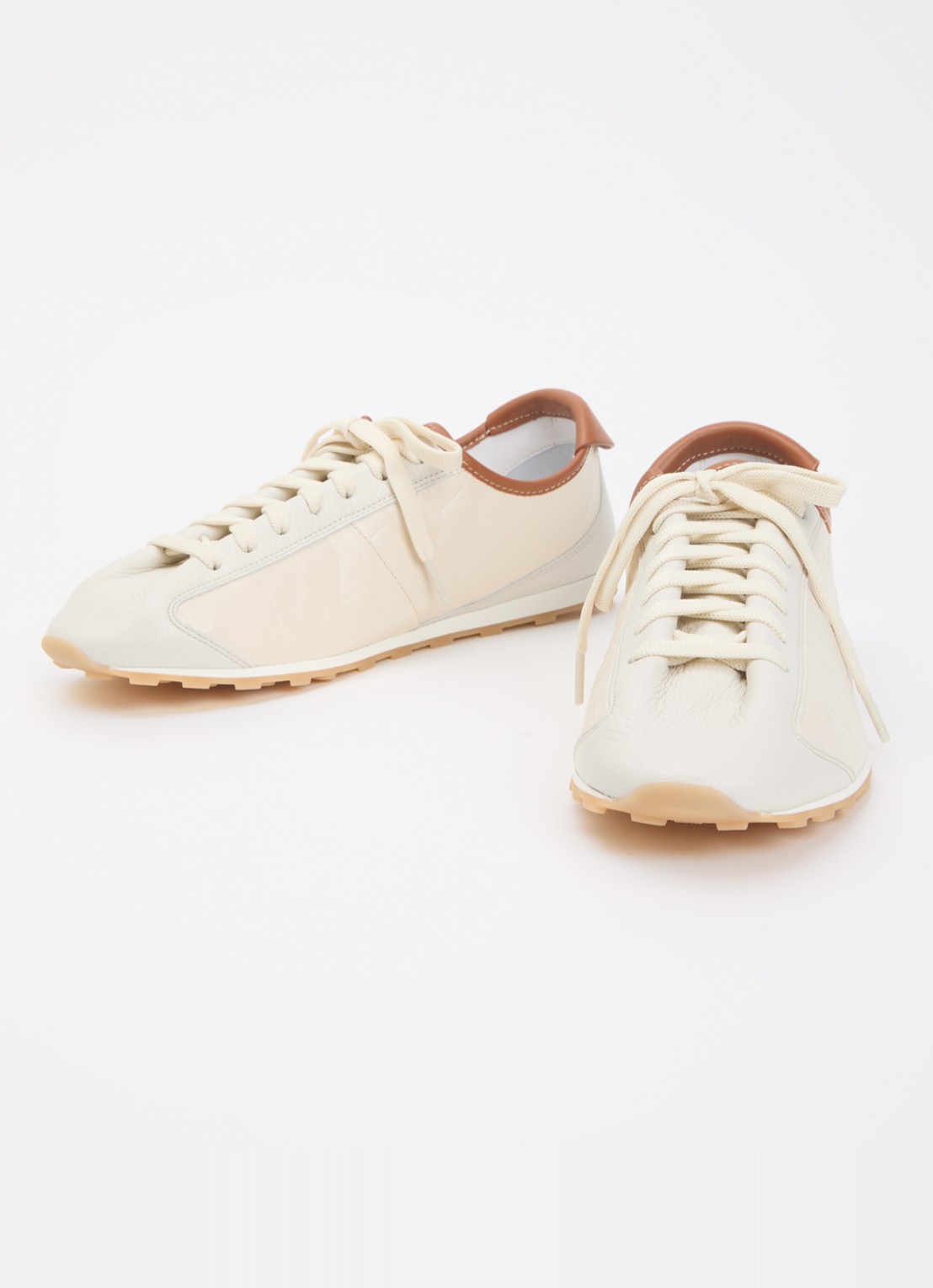 Jacquemus Les Tennis sneaker van leer - detail 2 creme