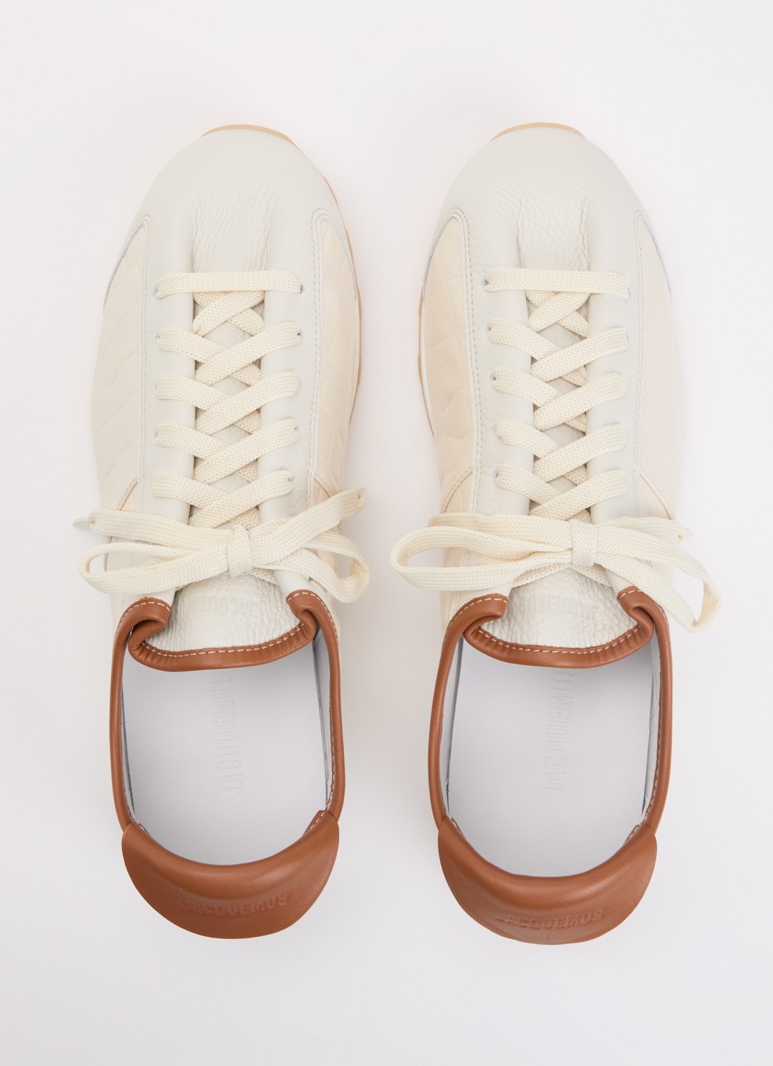 Jacquemus Les Tennis sneaker van leer - detail 3 creme