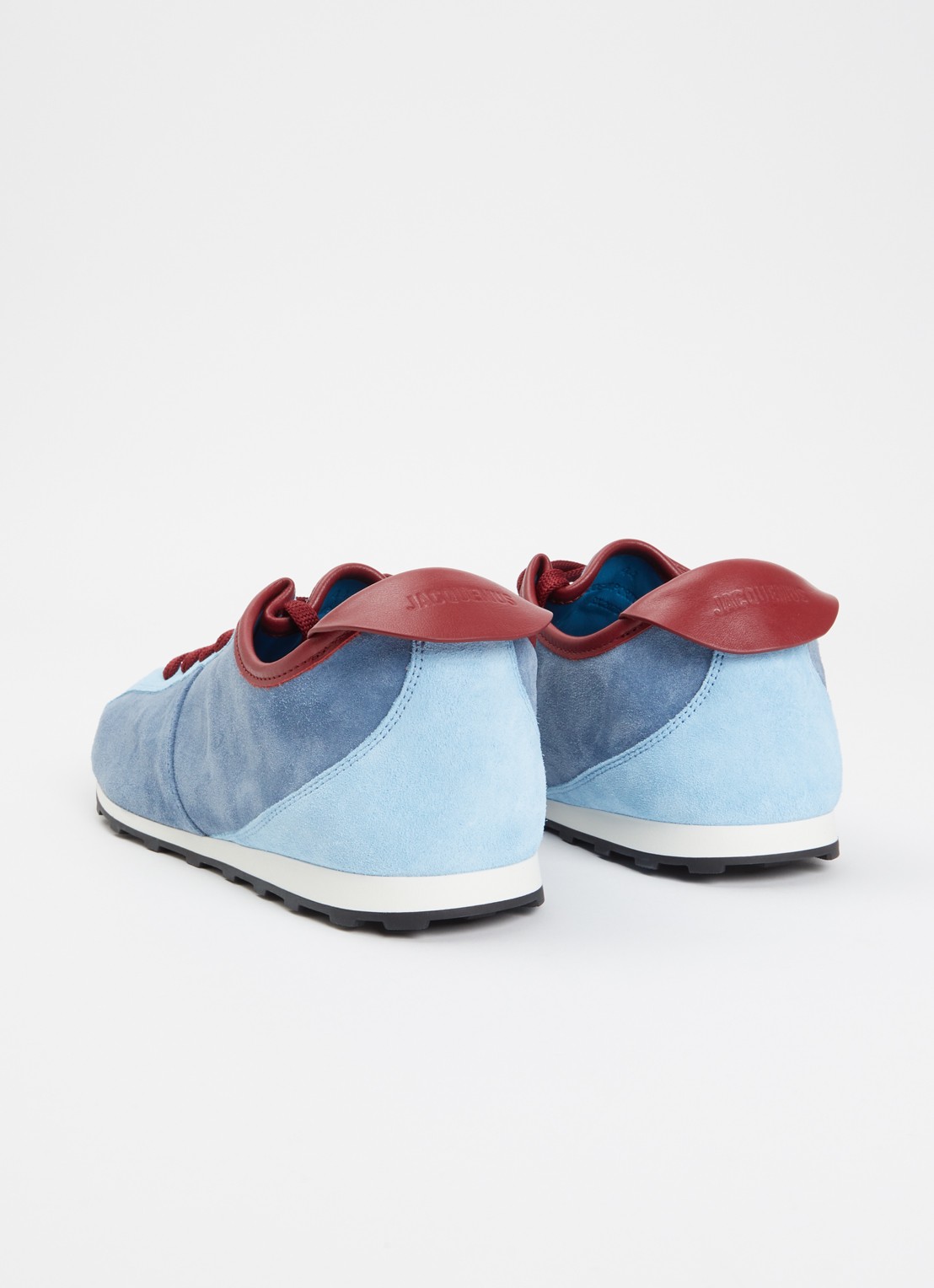 Jacquemus Les Tennis sneaker van suède met details van leer  - achterkant 6 blauw