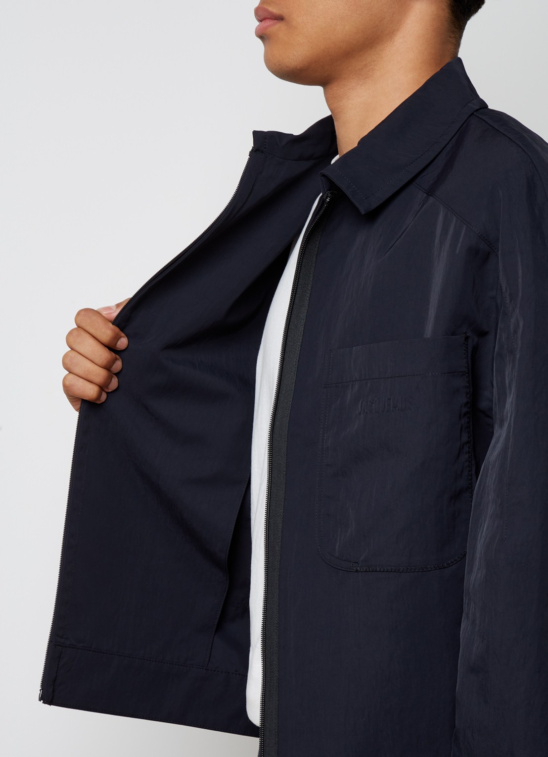 Jacquemus Linu jack met borstzak en logo - detail 2 zwart