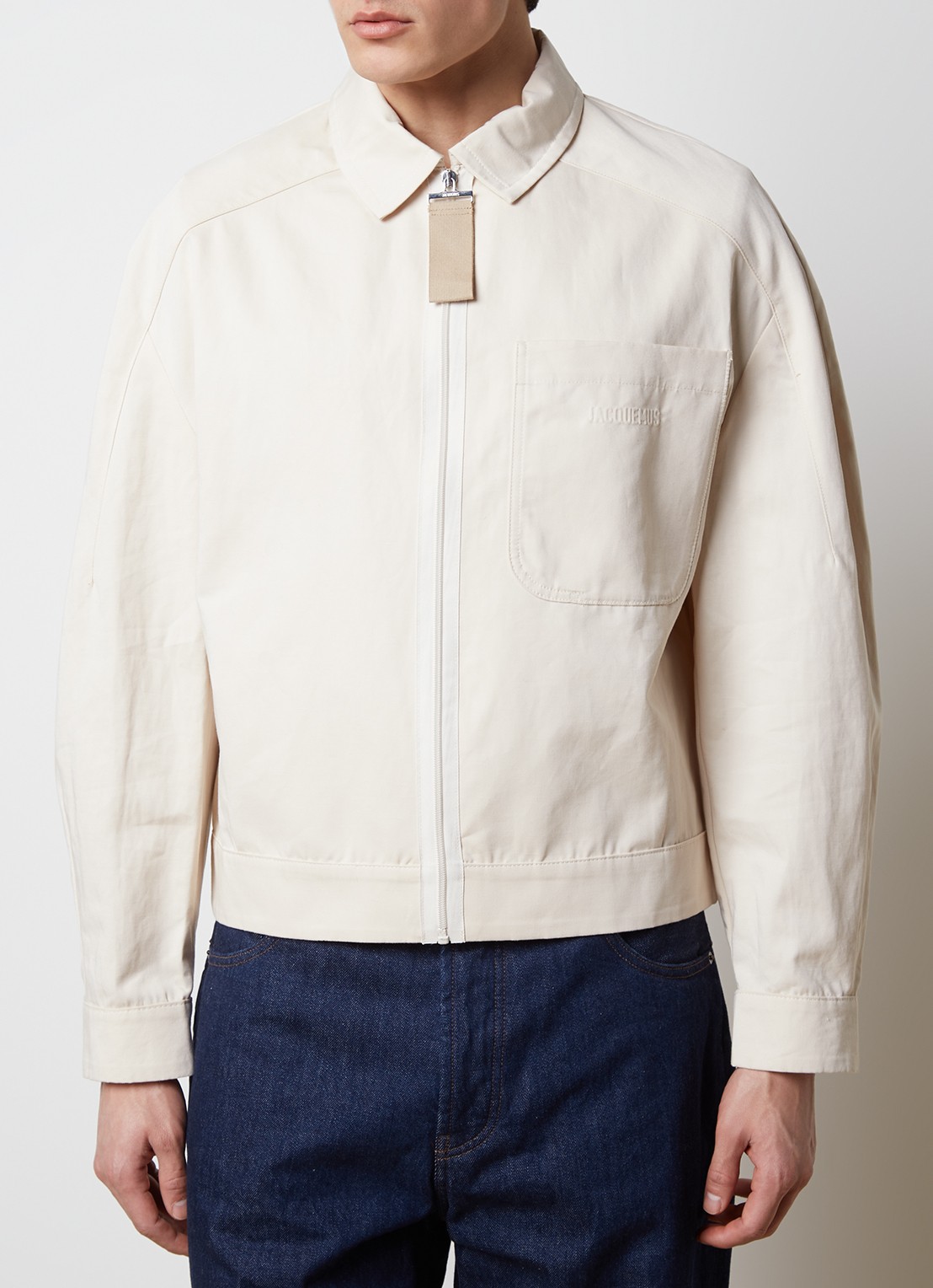 Jacquemus Linu jack met borstzak en logo - detail 4 beige