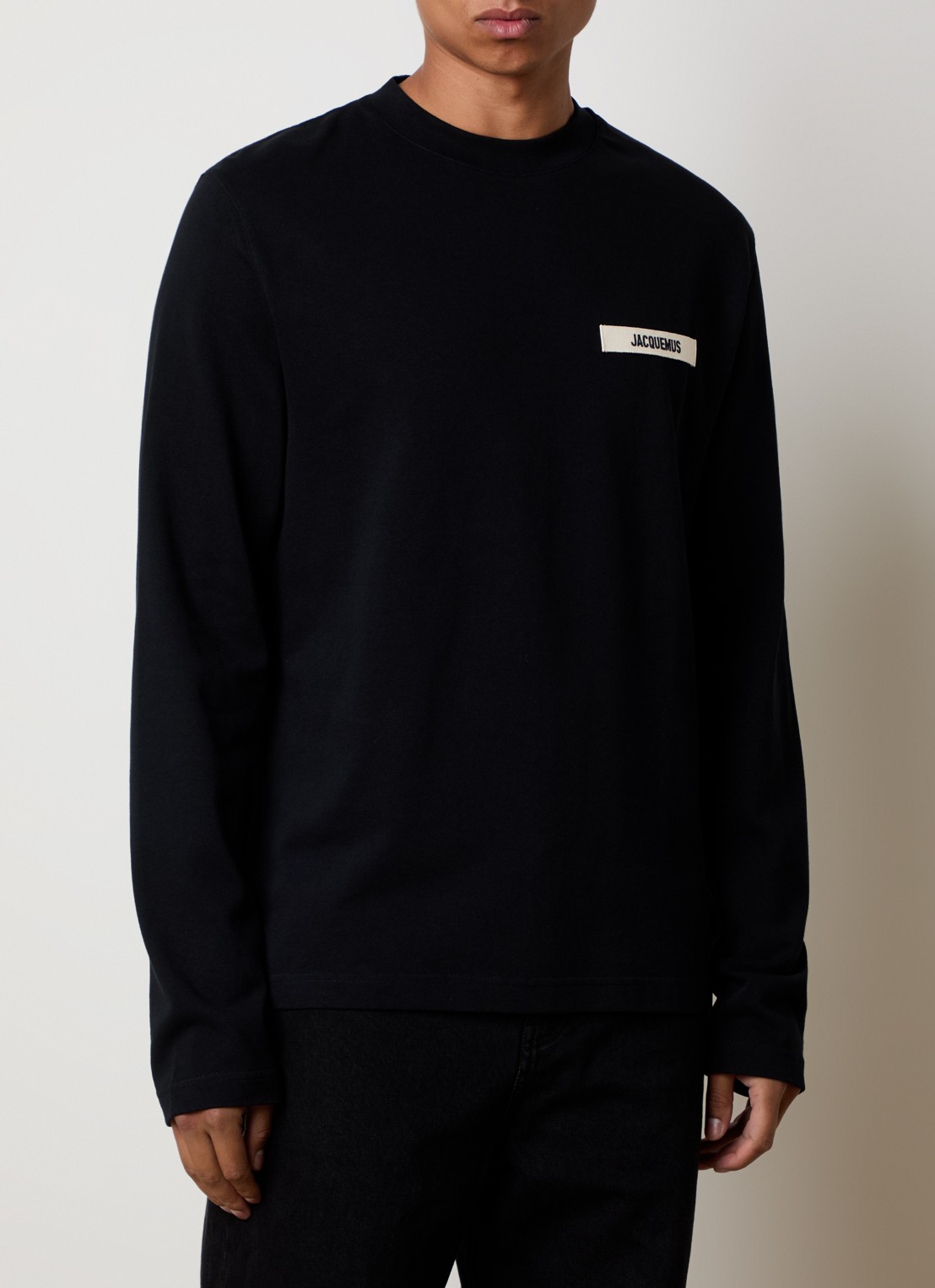 Jacquemus Longsleeve met logo - detail zwart